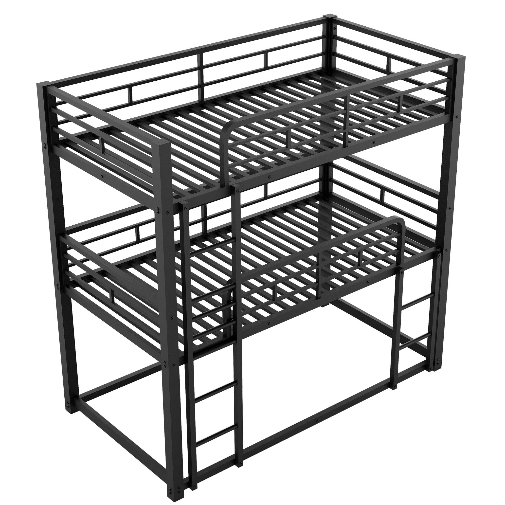 Triple Bunk Bed With Sturdy Construction And Space Saving Design - Image 3