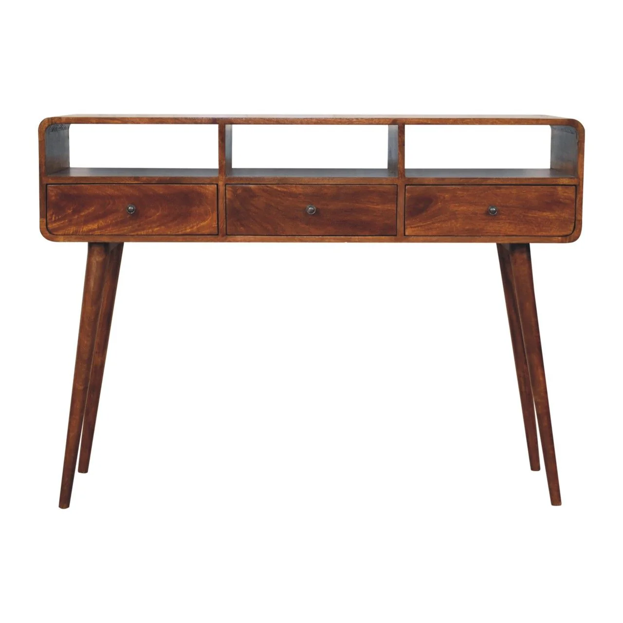 Triple Curved Console Table - Brown - Image 7