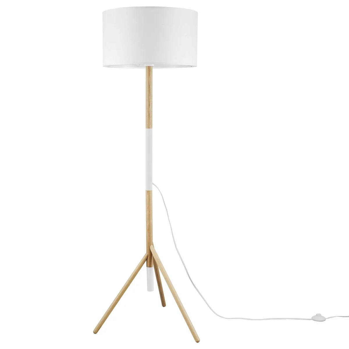 61" Tripod Floor Lamp with Drum Shade – White Natural - Image 4