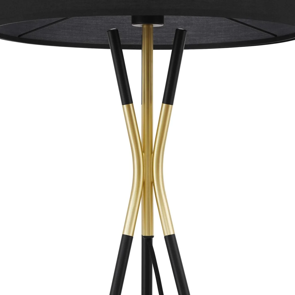 60" Tripod Standing Floor Lamp with Fabric Shade – Black - Image 13