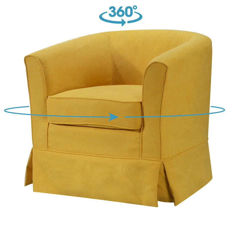 Tucker - Woven Fabric Swivel Barrel Chair - Image 4