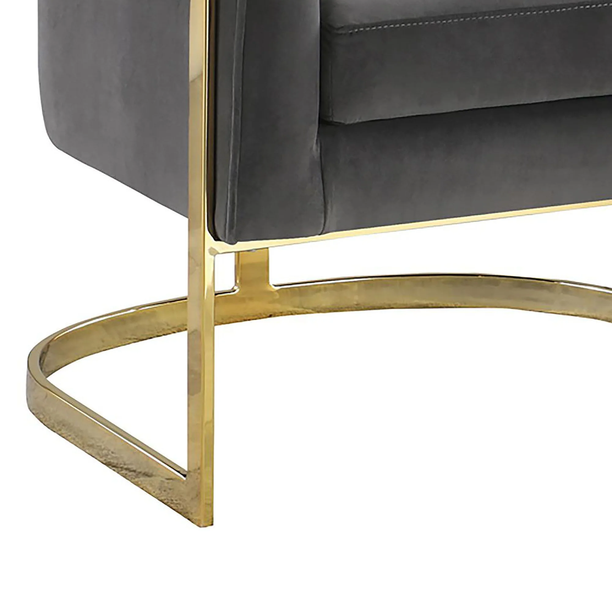 Tufted Barrel Accent Chair Upholstered Lounge Chair - Gray - Image 6