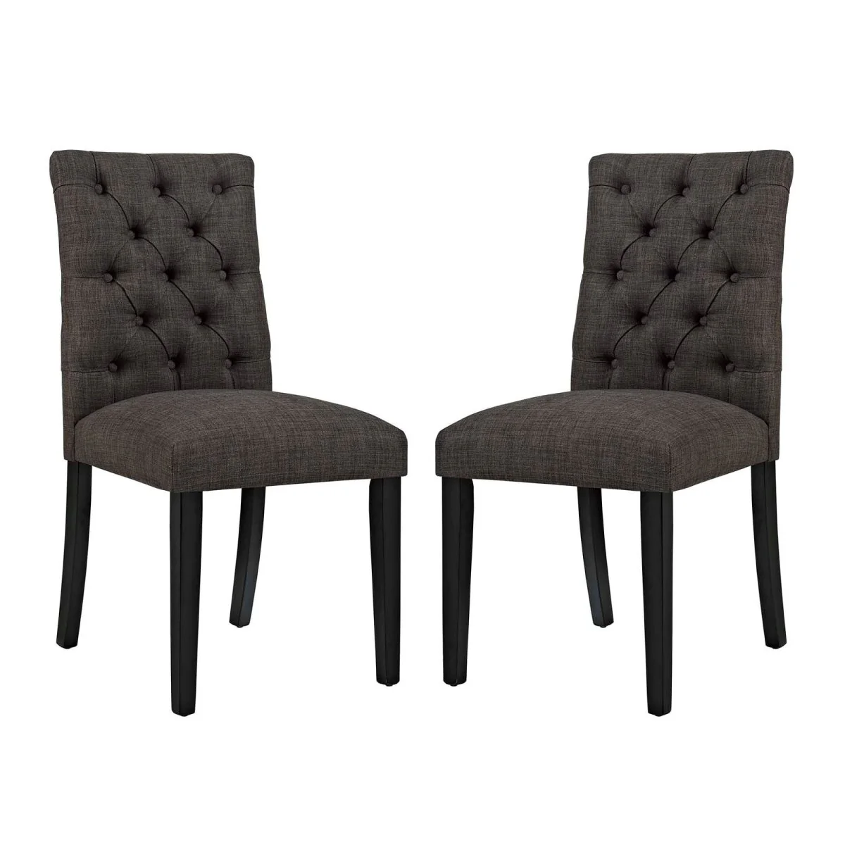 Tufted Button Back Fabric Dining Chair Set of 2 - Image 11