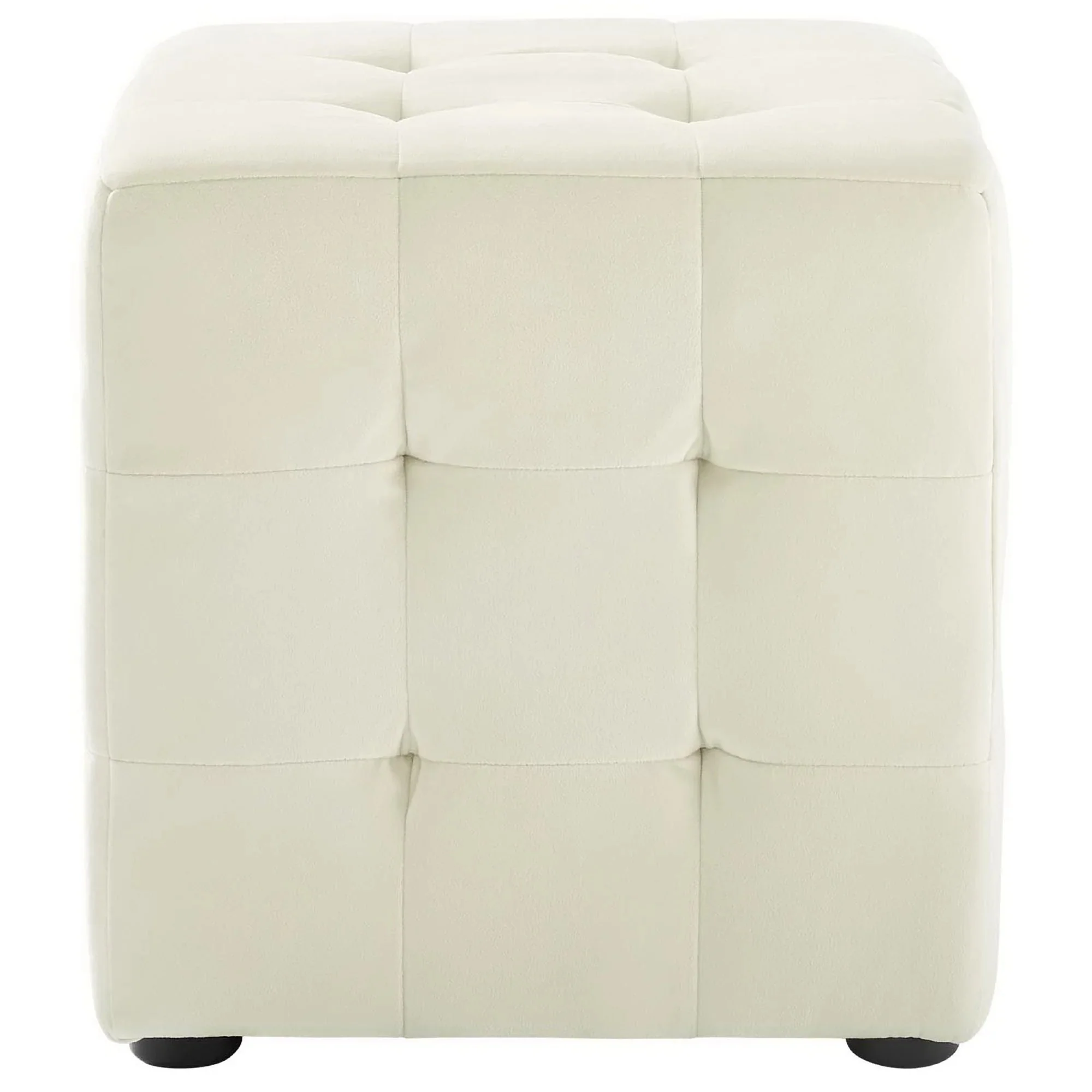 Tufted Cube Velvet Ottoman – 15 Inch Upholstered - Image 14