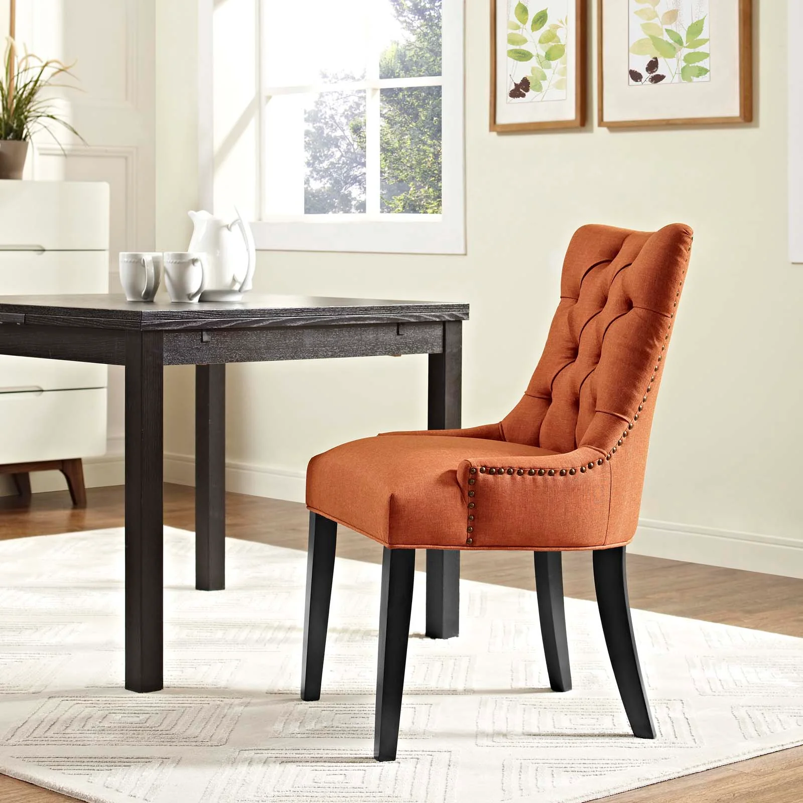 Tufted Fabric Dining Chair with Nailhead Trim - Image 28