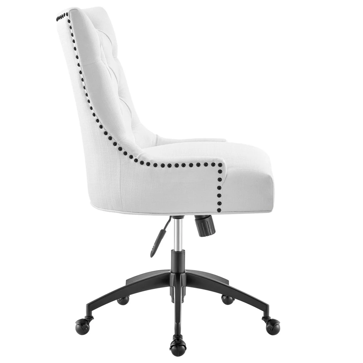 Tufted Fabric Office Chair with Padded Seat and Back – Swivel Design, Upholstered - Image 4