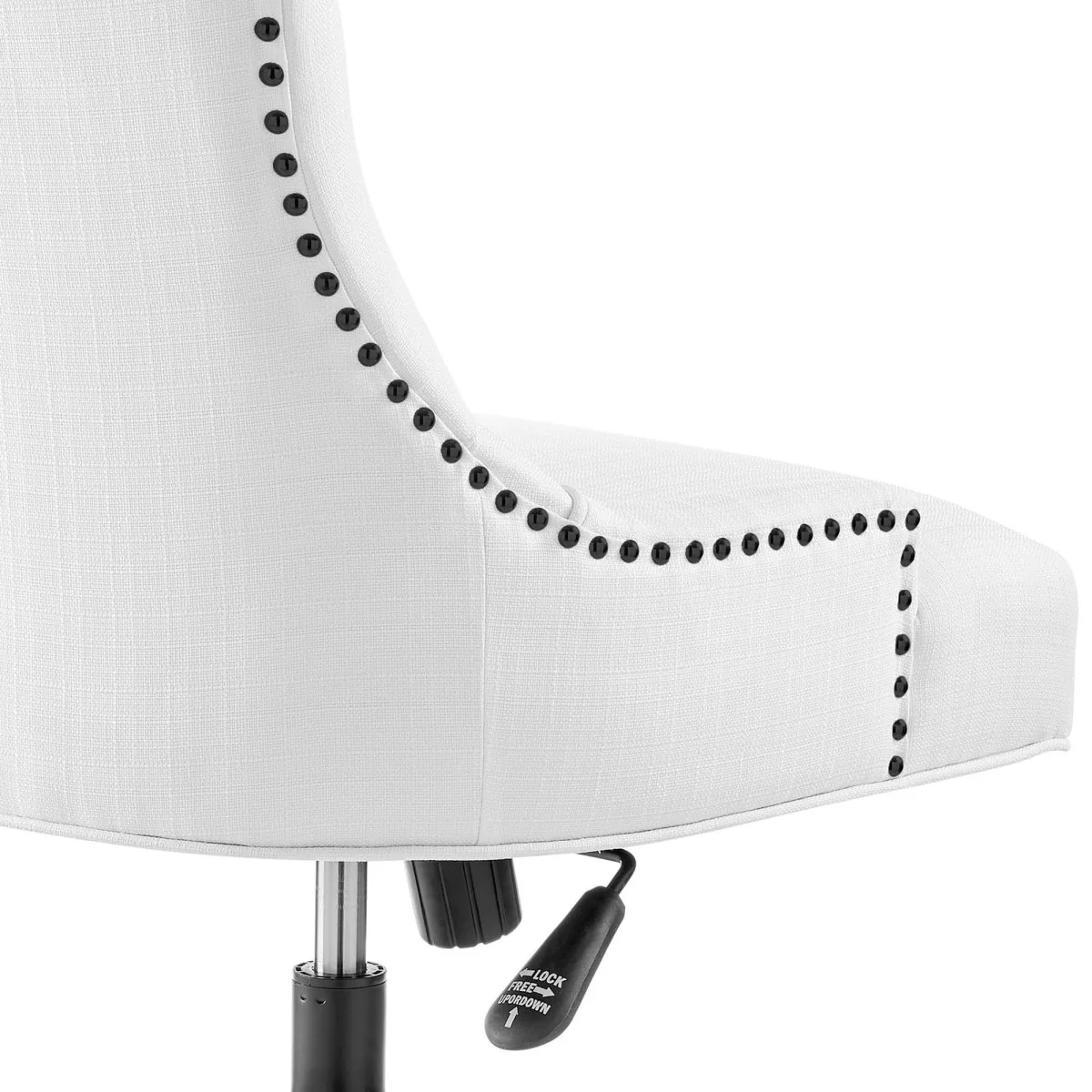 Tufted Fabric Office Chair with Padded Seat and Back – Swivel Design, Upholstered - Image 7