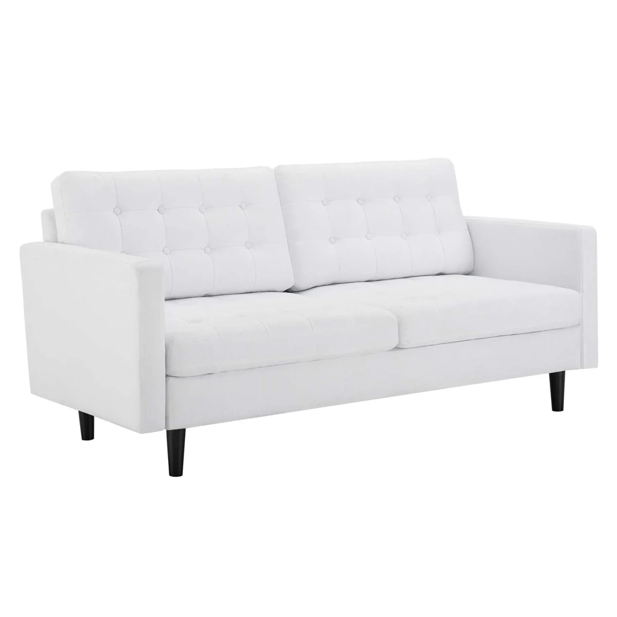 Tufted Fabric Sofa with Rounded Edges - Image 13