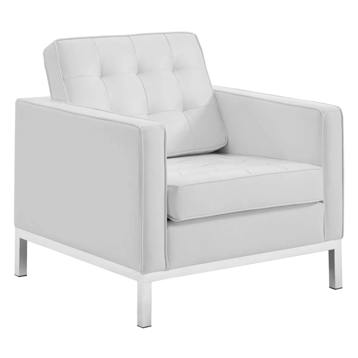 Tufted Faux Leather Loveseat and Armchair 2-Piece Set - Image 9