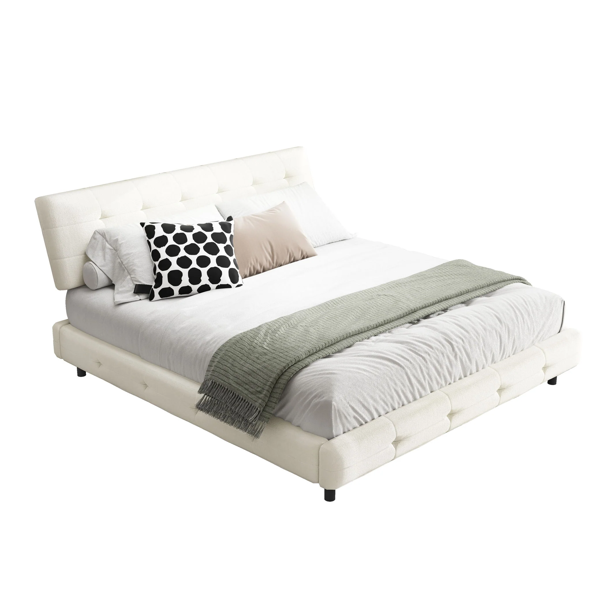 Tufted Headboard With Extra-Large Ultra-Soft Cloud Pillow Design - Image 20