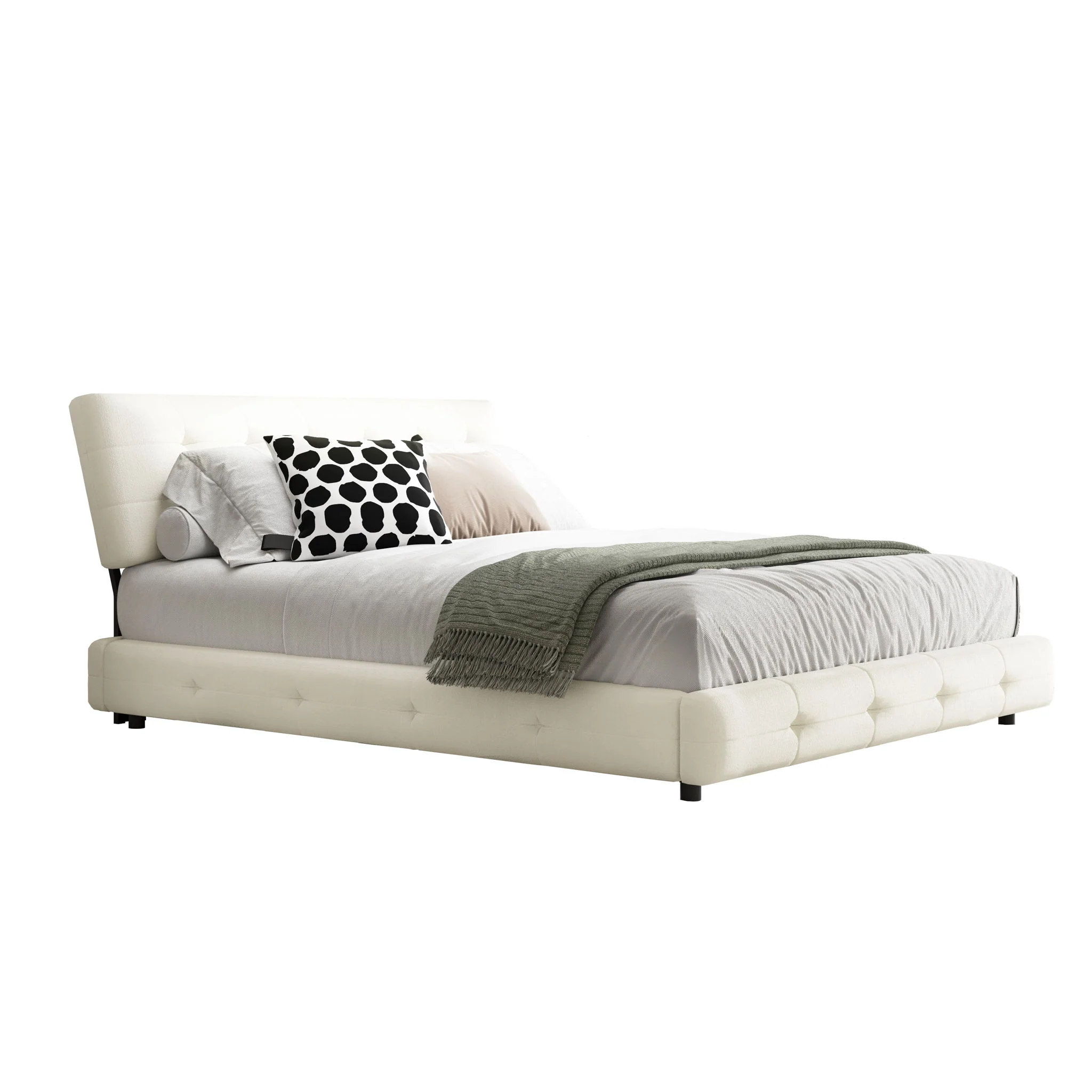 Tufted Headboard With Extra-Large Ultra-Soft Cloud Pillow Design - Image 26