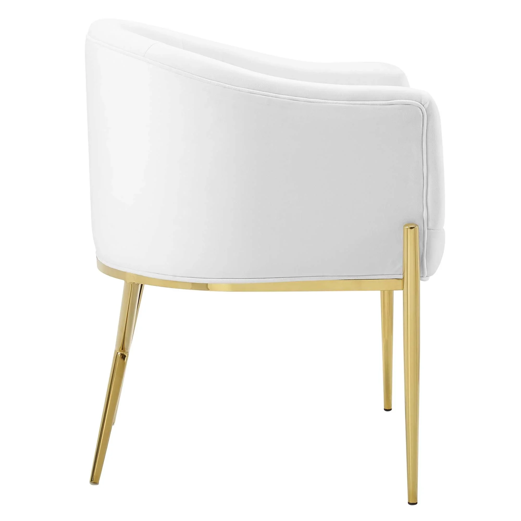 Tufted Performance Velvet Dining Armchair – Gold and Velvet - Image 11