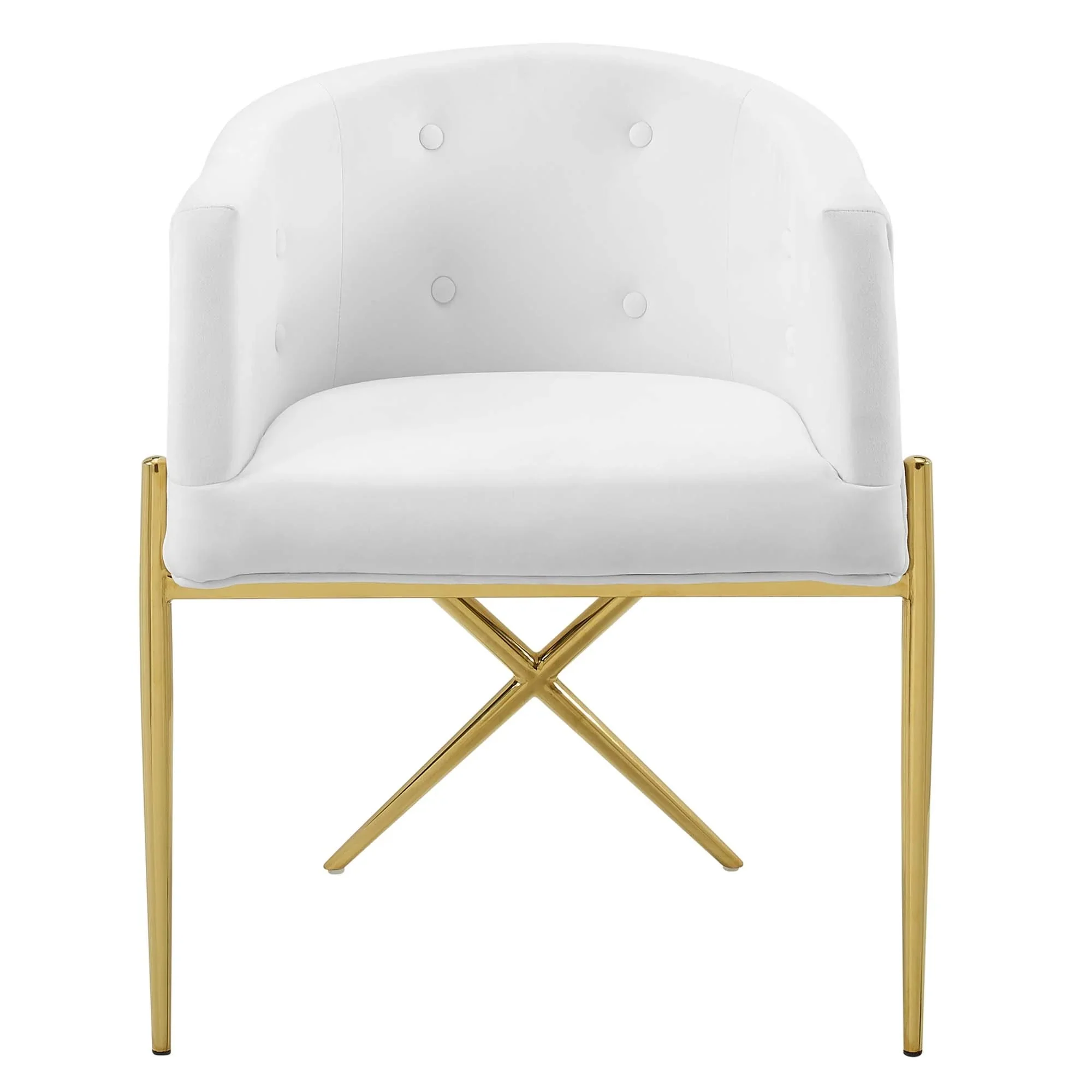 Tufted Performance Velvet Dining Armchair – Gold and Velvet - Image 9