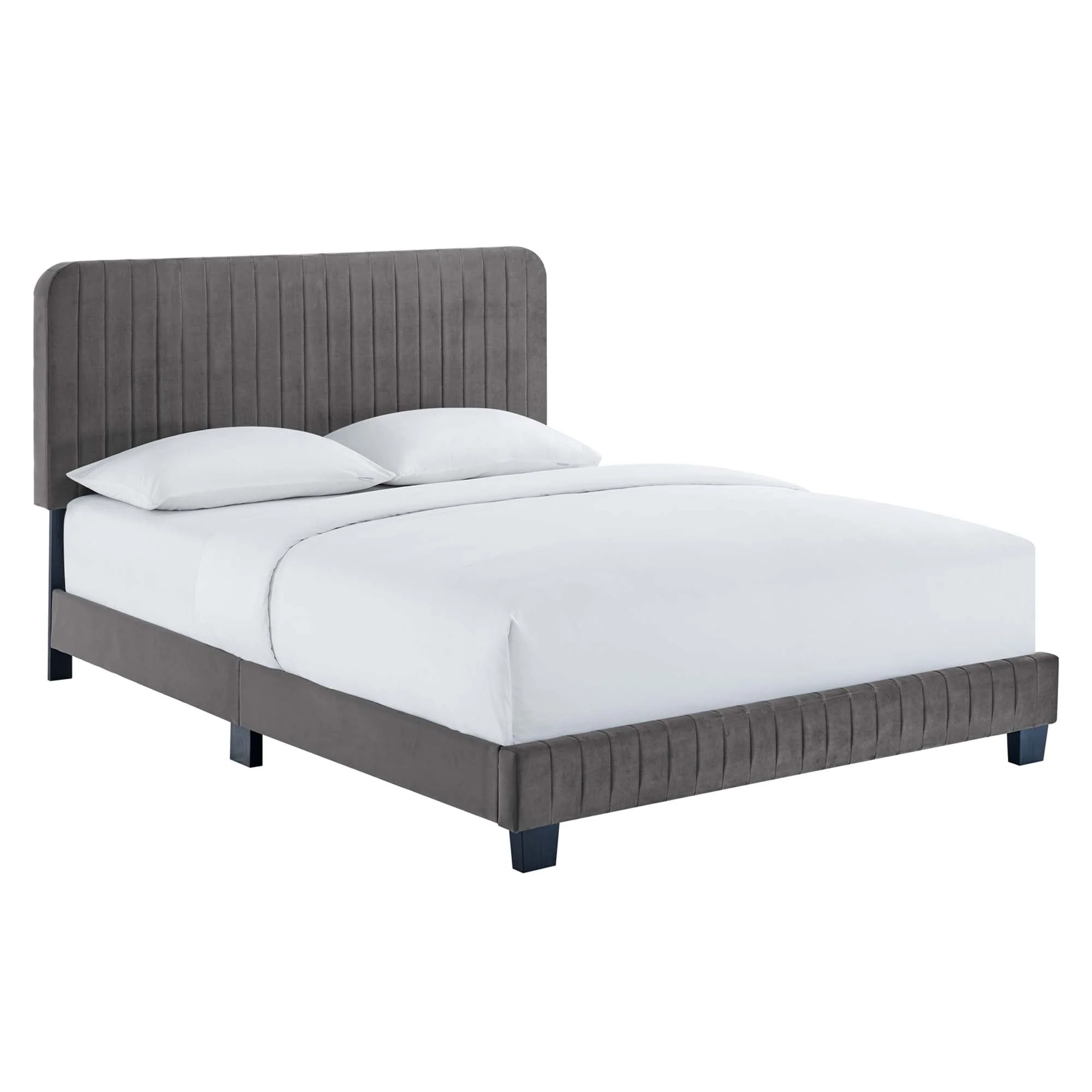 Tufted Performance Velvet Platform Bed - Image 21