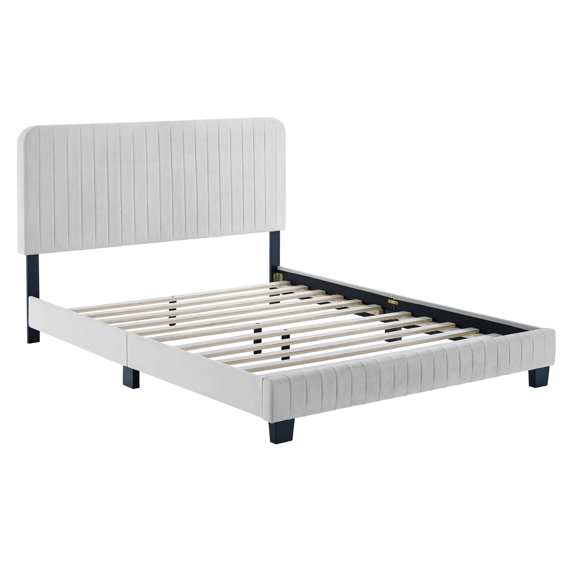 Tufted Performance Velvet Platform Bed - Image 28
