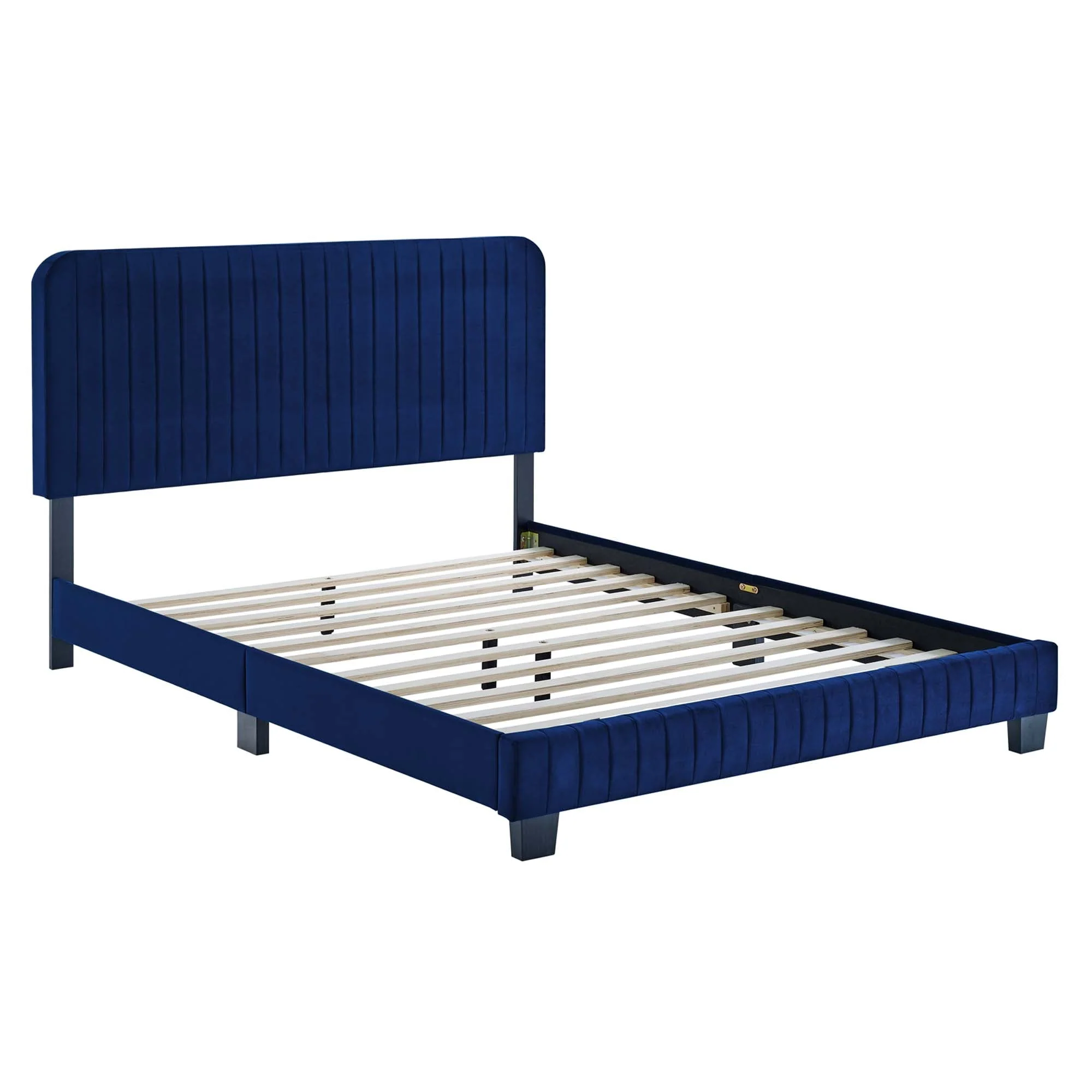 Tufted Performance Velvet Platform Bed - Image 53