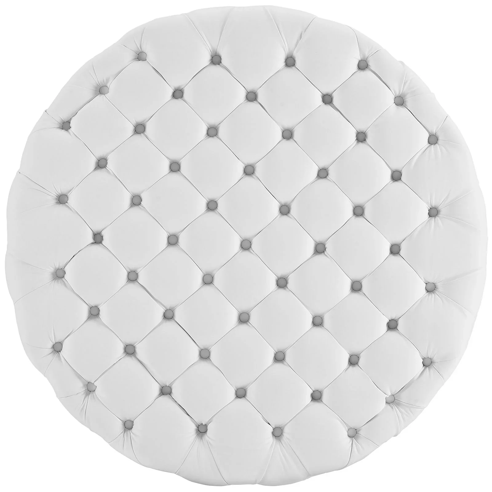 Tufted Round Vinyl Upholstered Ottoman – 40 Inch - Image 11