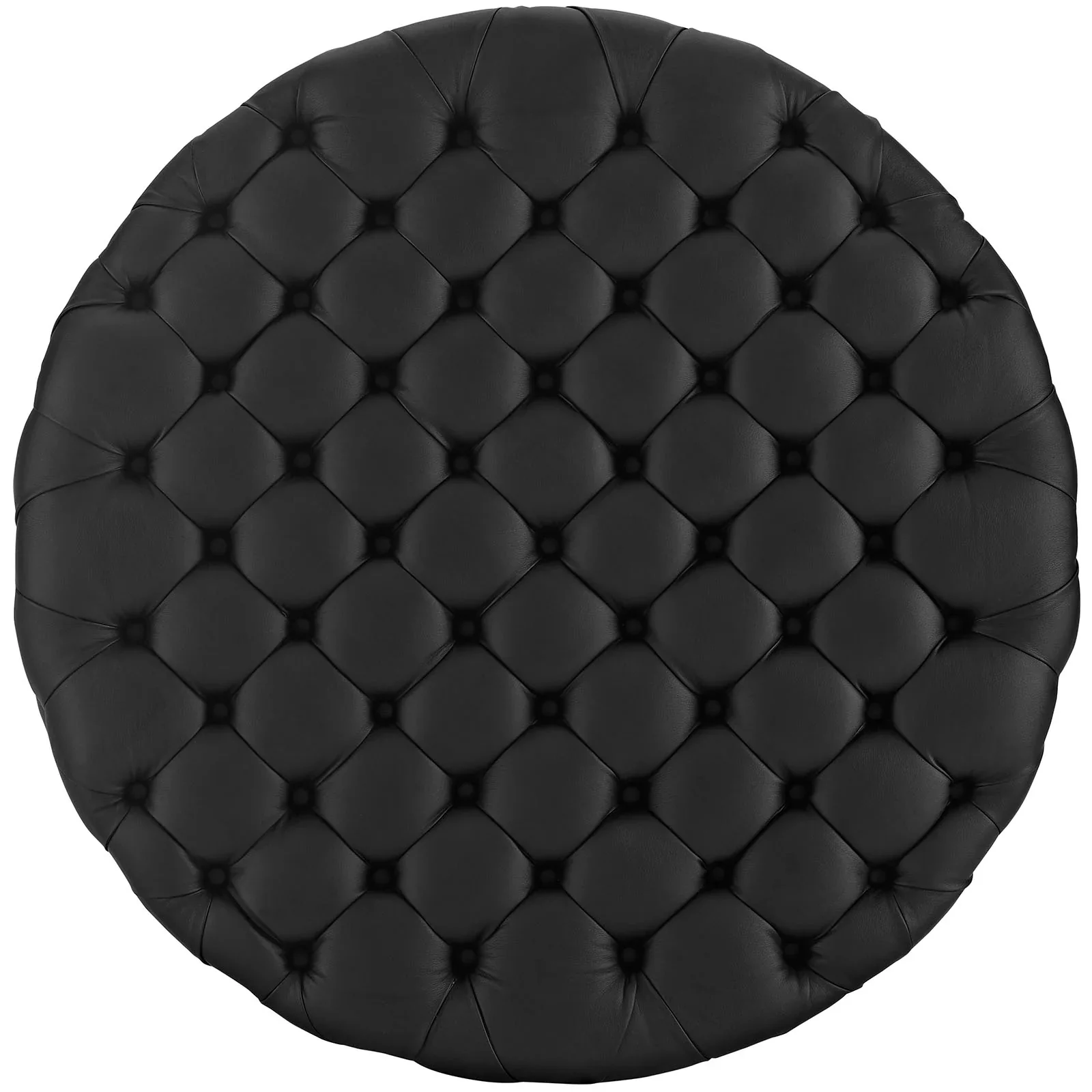 Tufted Round Vinyl Upholstered Ottoman – 40 Inch - Image 5