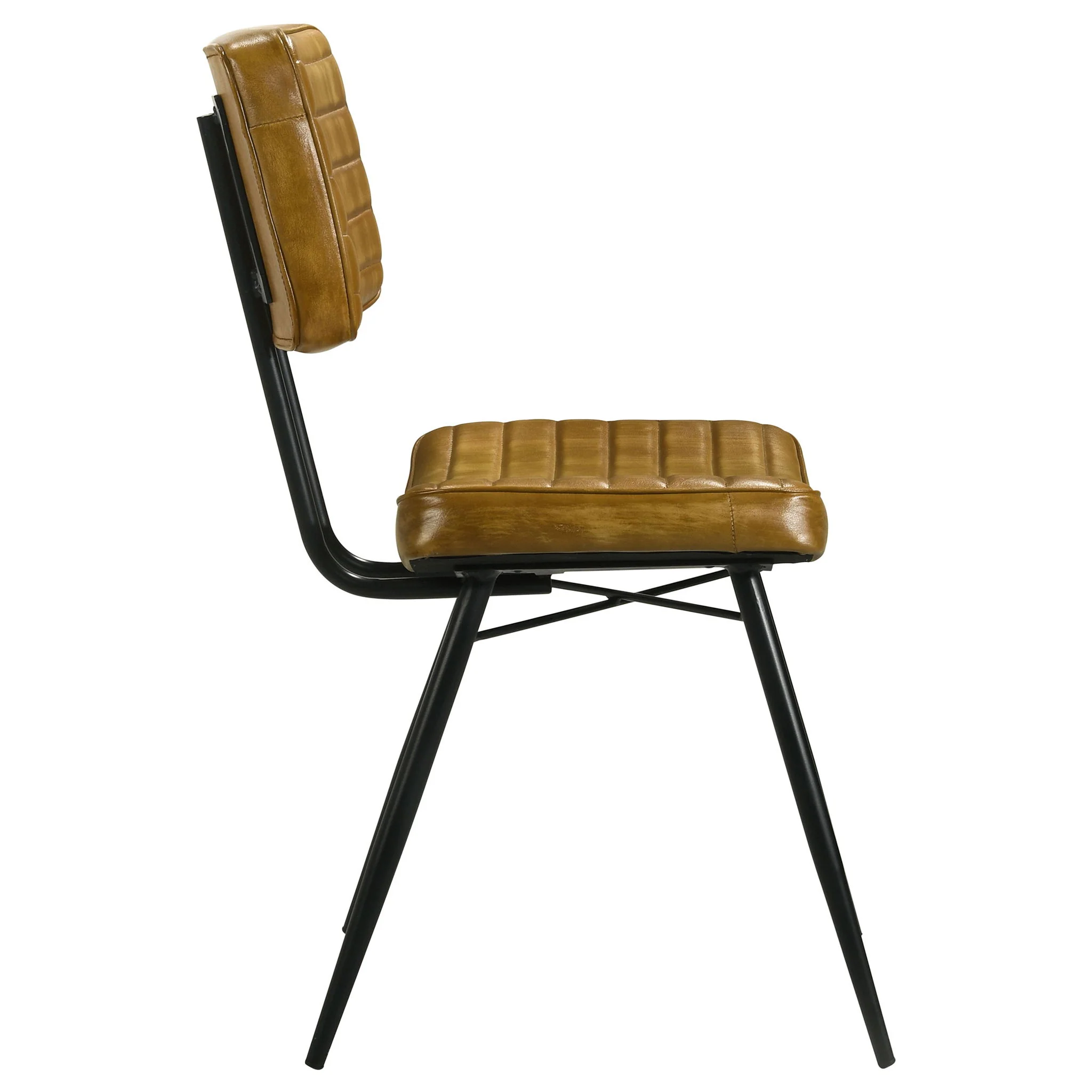 Tufted Side Chairs Upholstery And Tapered Legs (Set of 2) - Camel - Image 5