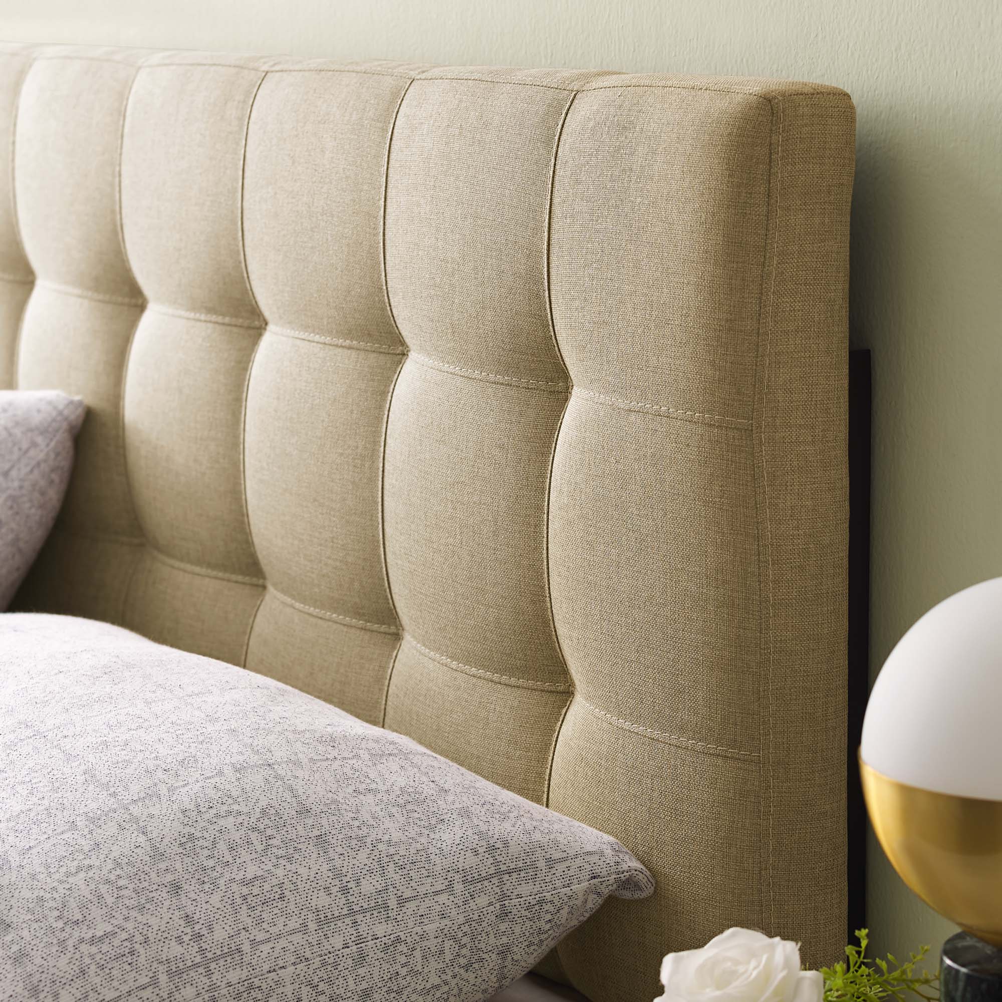 Tufted Upholstered Fabric Headboard - Image 86
