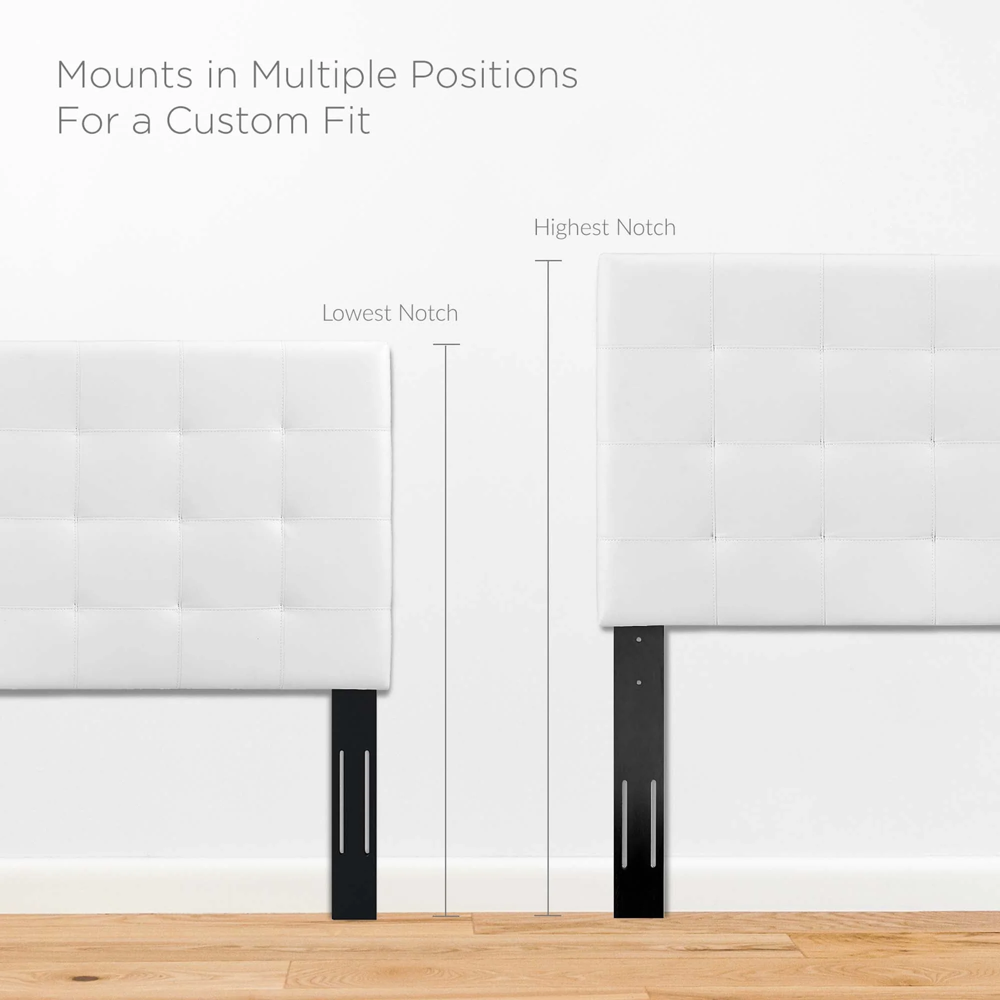 Tufted Upholstered Faux Leather Headboard - Image 11