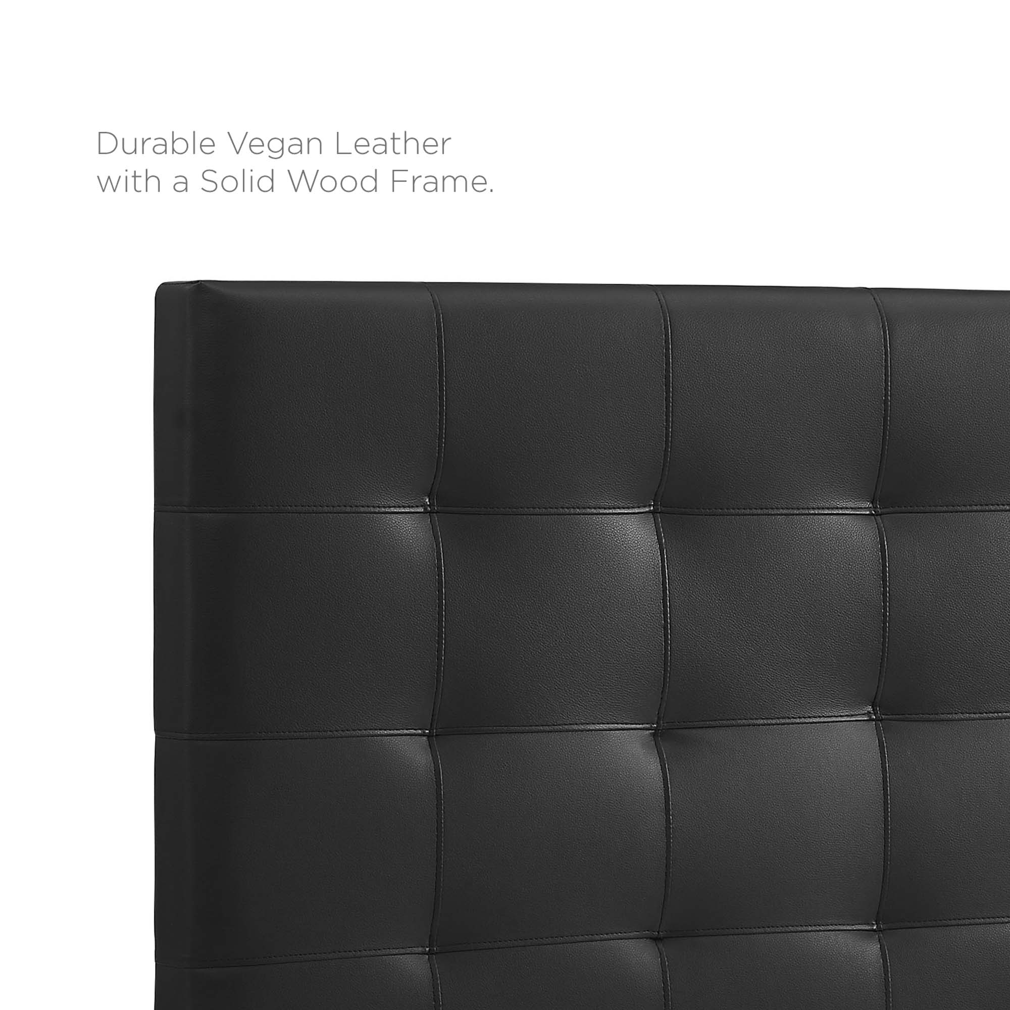 Tufted Upholstered Faux Leather Headboard - Image 2