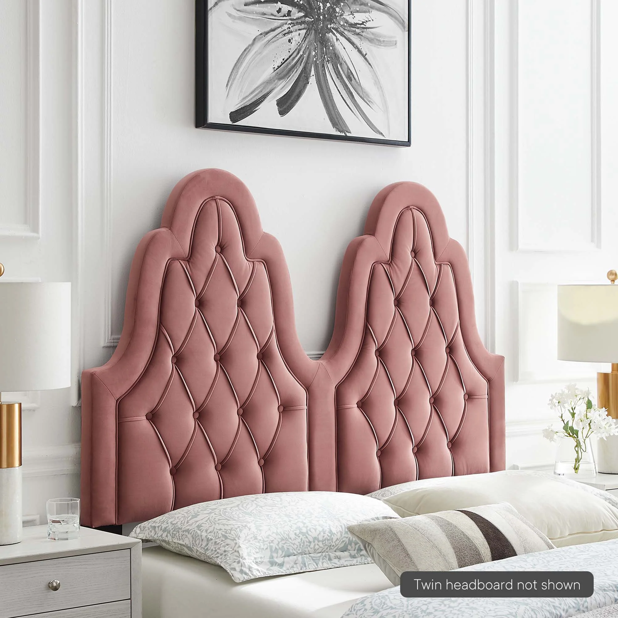 Tufted Upholstered Headboard with French Piping Detail - Image 10