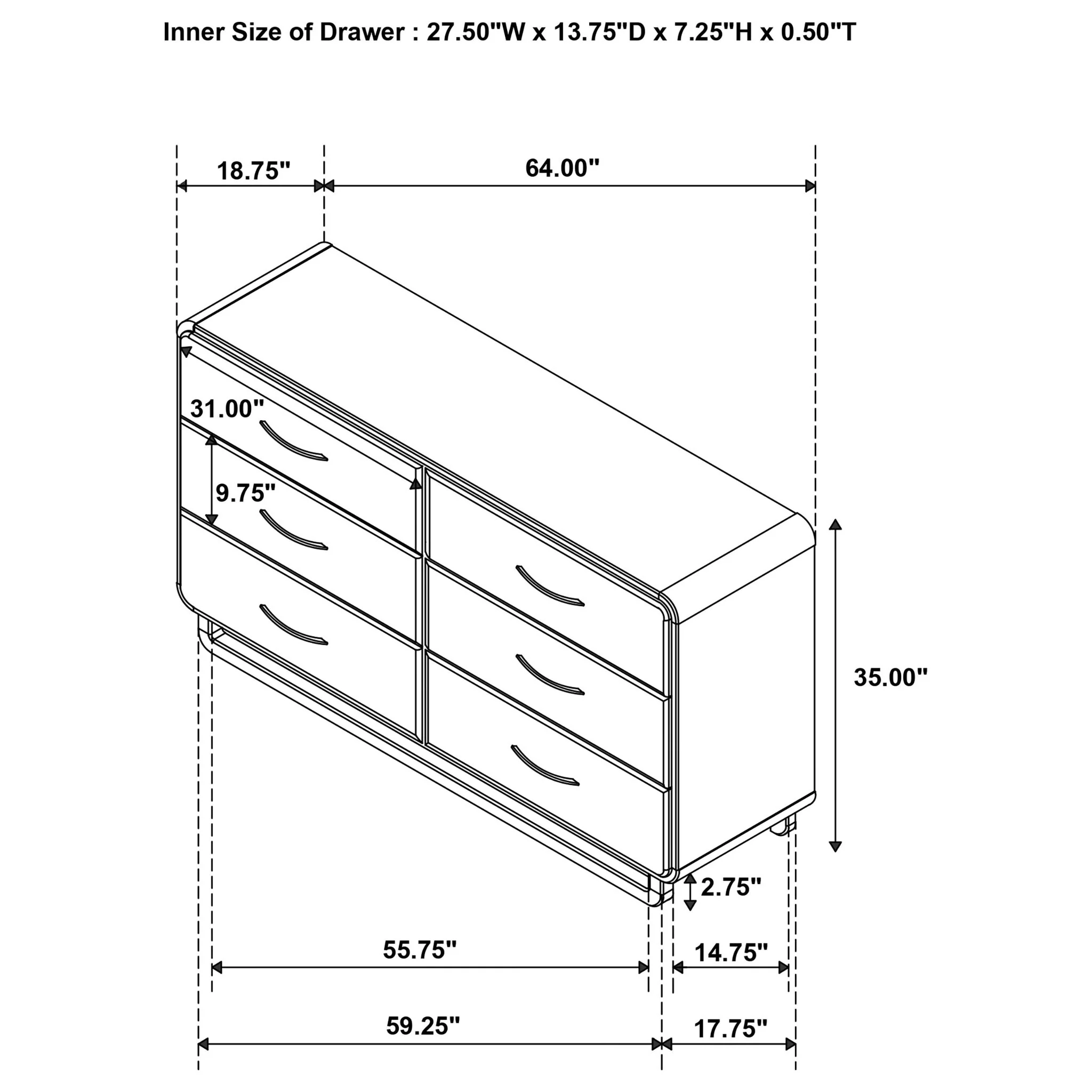 Tully - 6 Drawer Dresser - Nutmeg Brown - Image 4