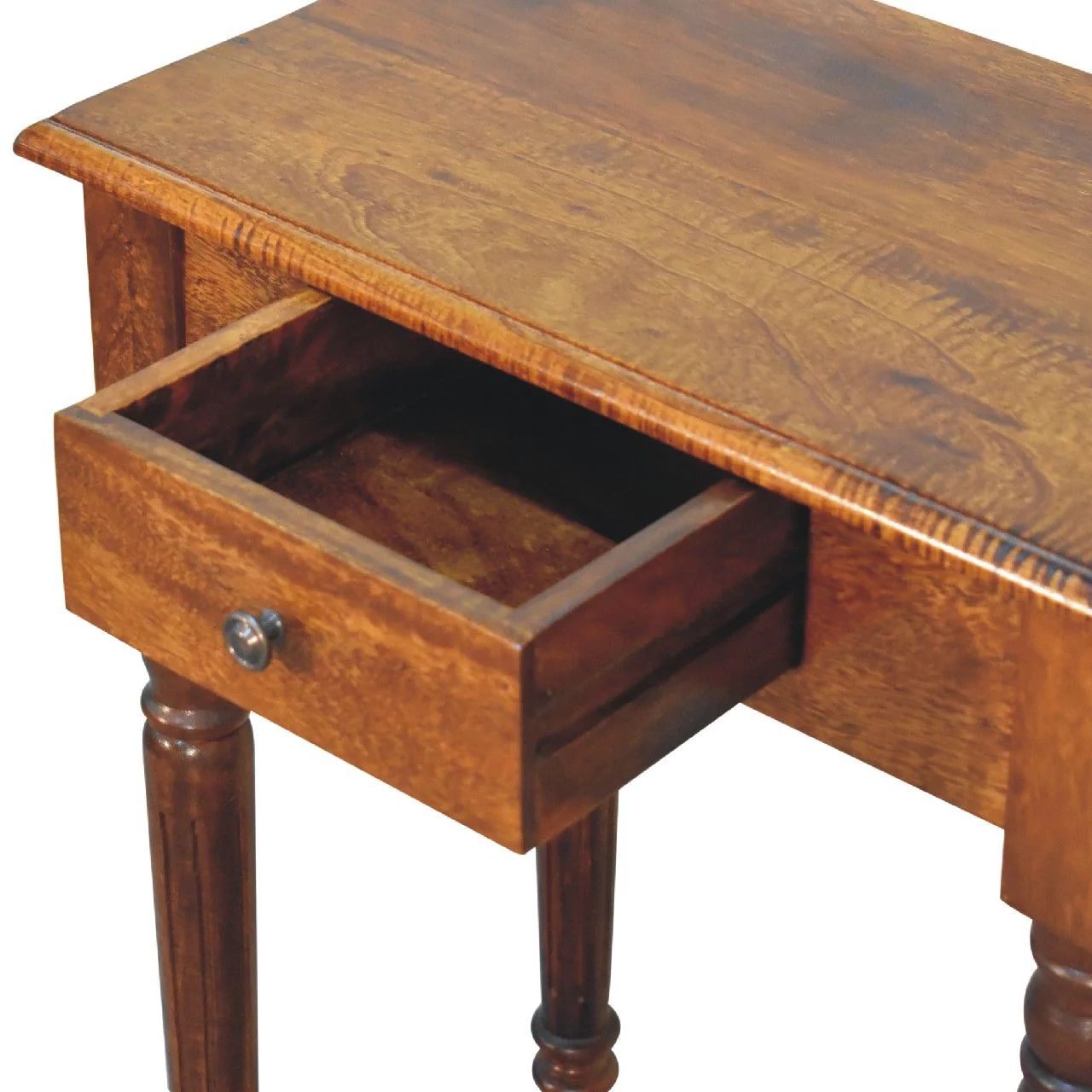 Turned Leg Writing Desk - Chestnut - Image 8
