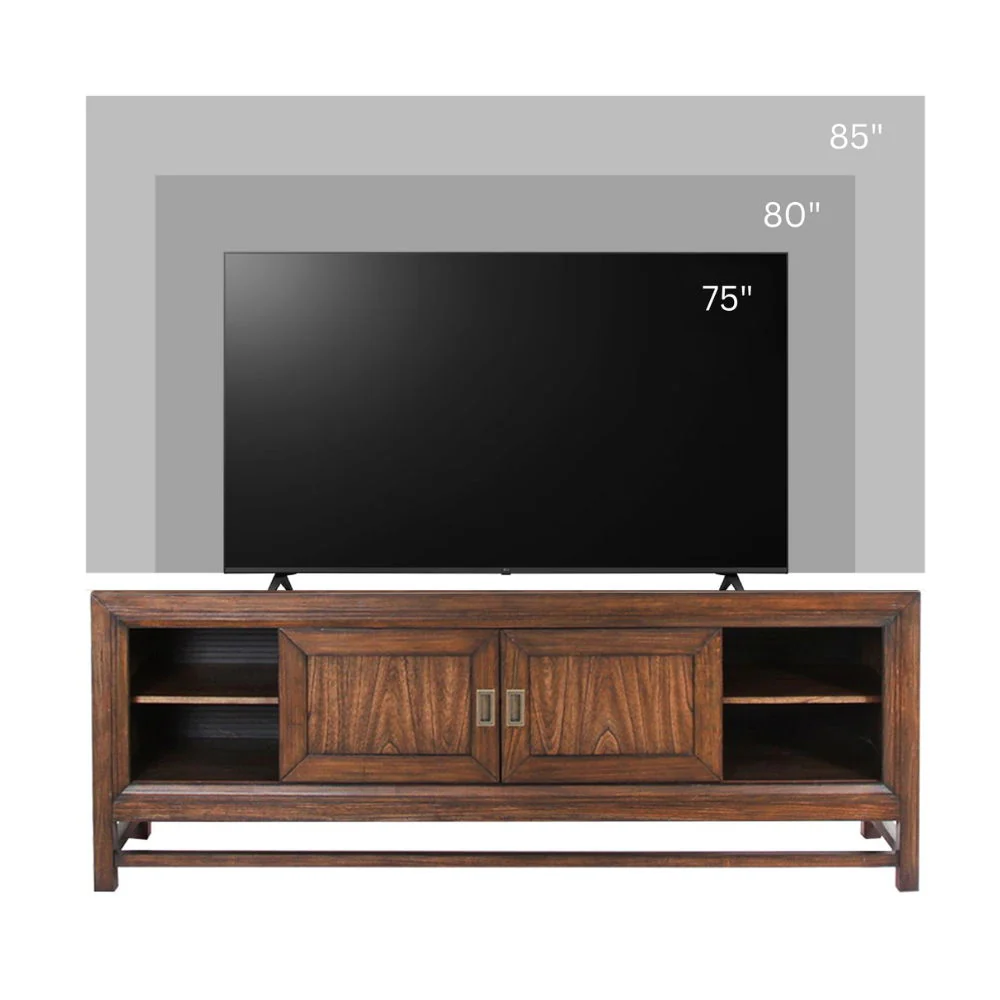 TV Stand Console, For TVs Up To 85", 2 Tone - Brown - Image 3