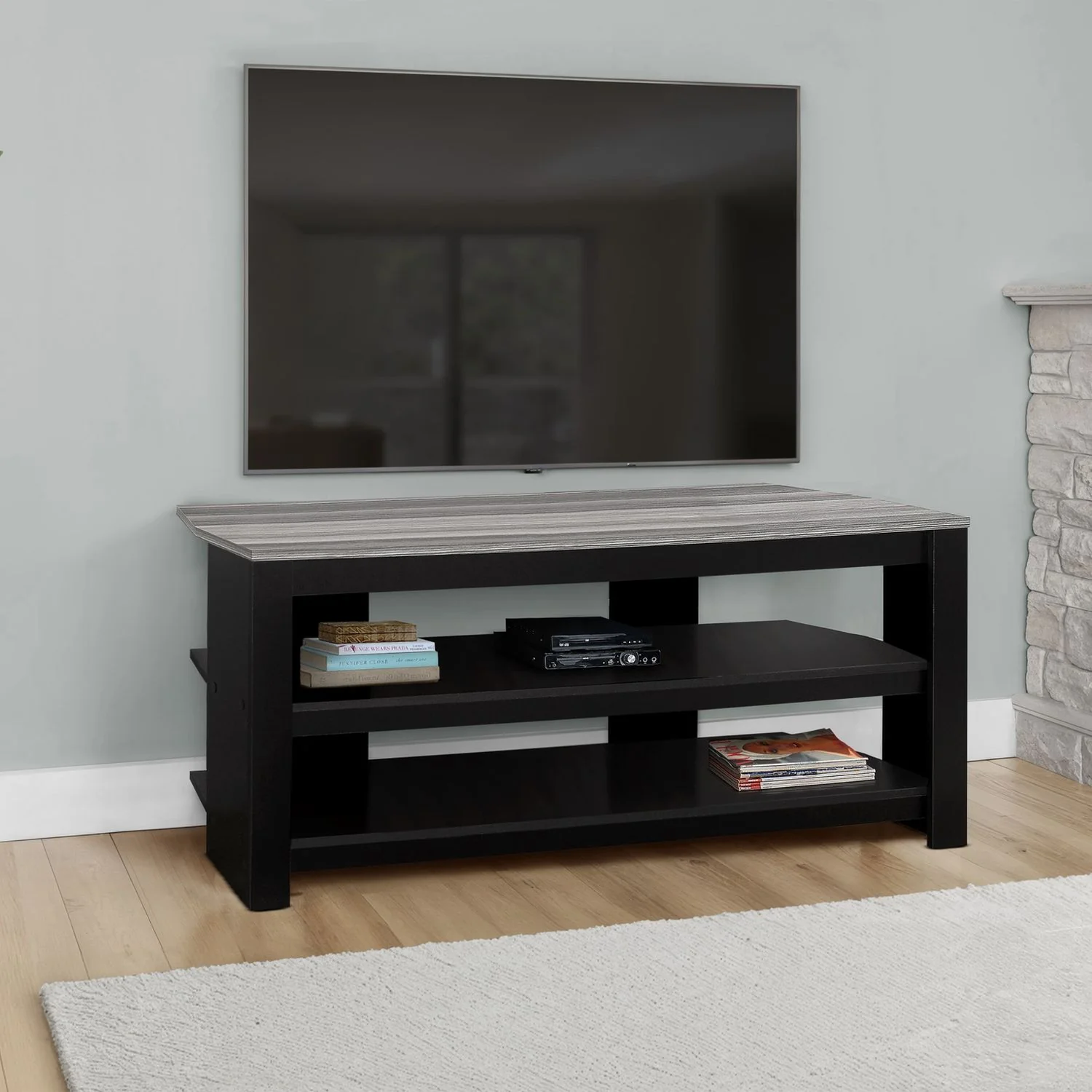 TV Stand, Console, Media Entertainment Center, 3 Storage Shelves - Image 8