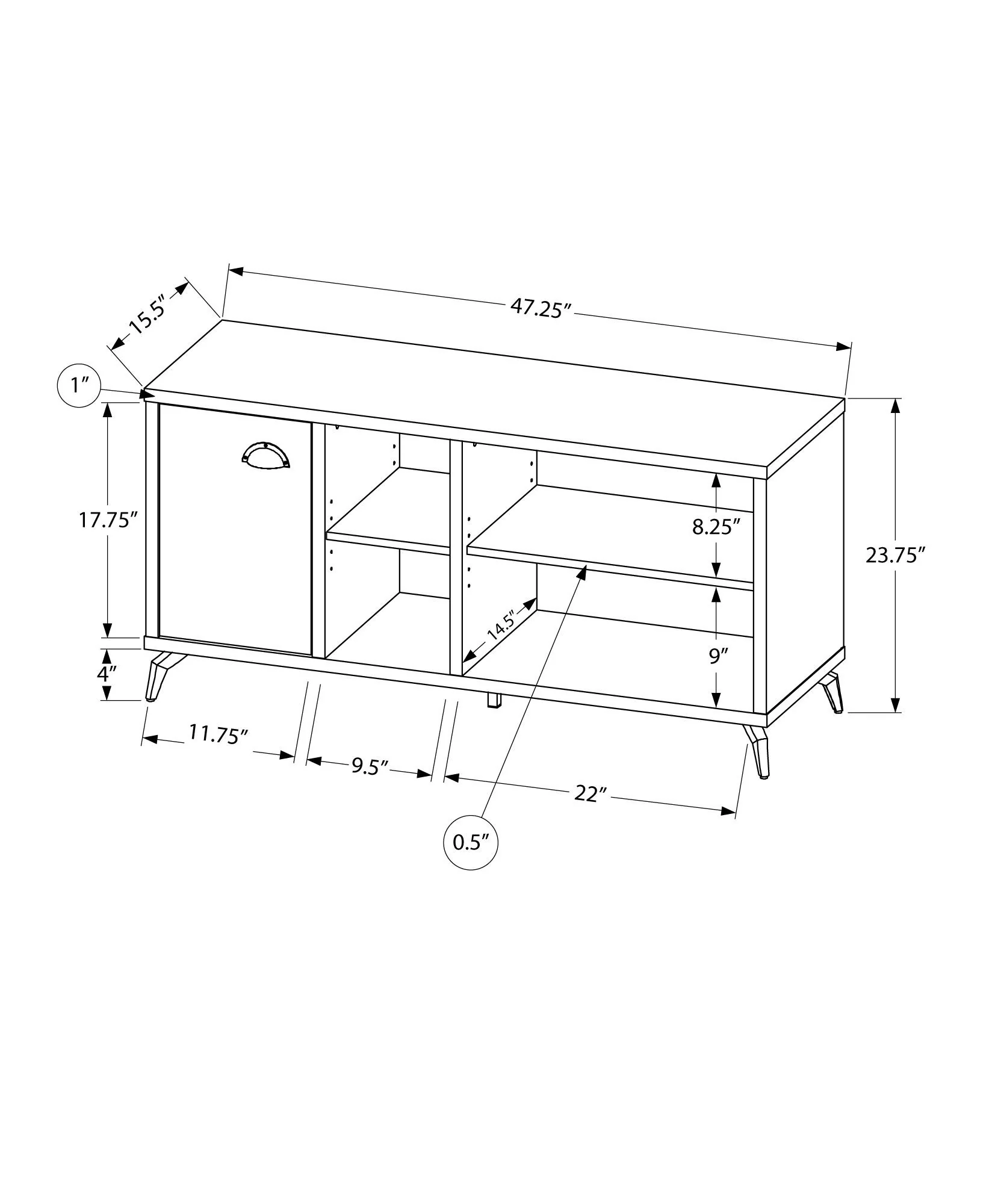 TV Stand, Console, Media Entertainment Center, Storage Cabinet, Contemporary & Modern - Image 14