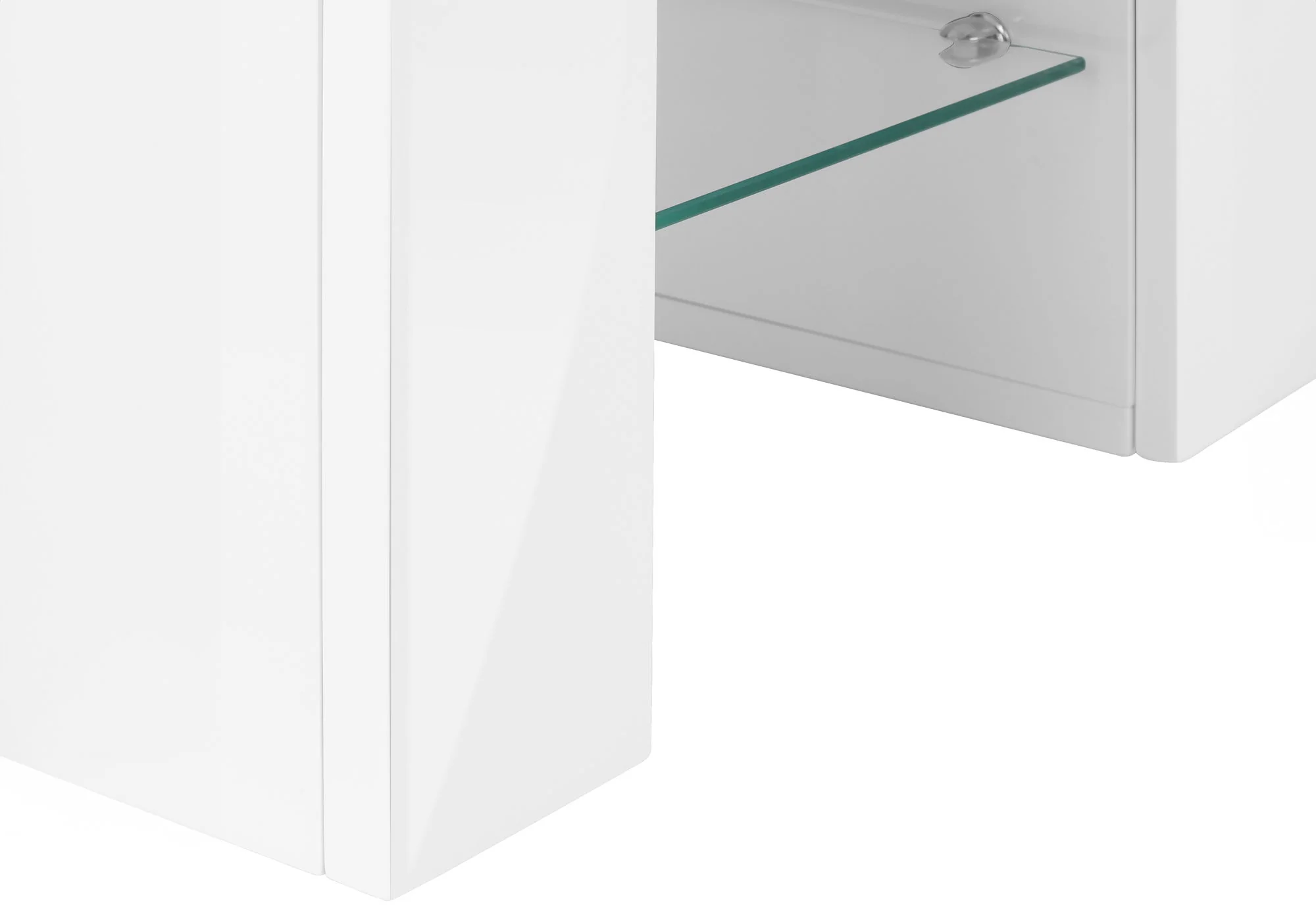 TV Stand, Console, Media Entertainment Center, Storage Cabinet, Glossy Contemporary & Modern - White - Image 5