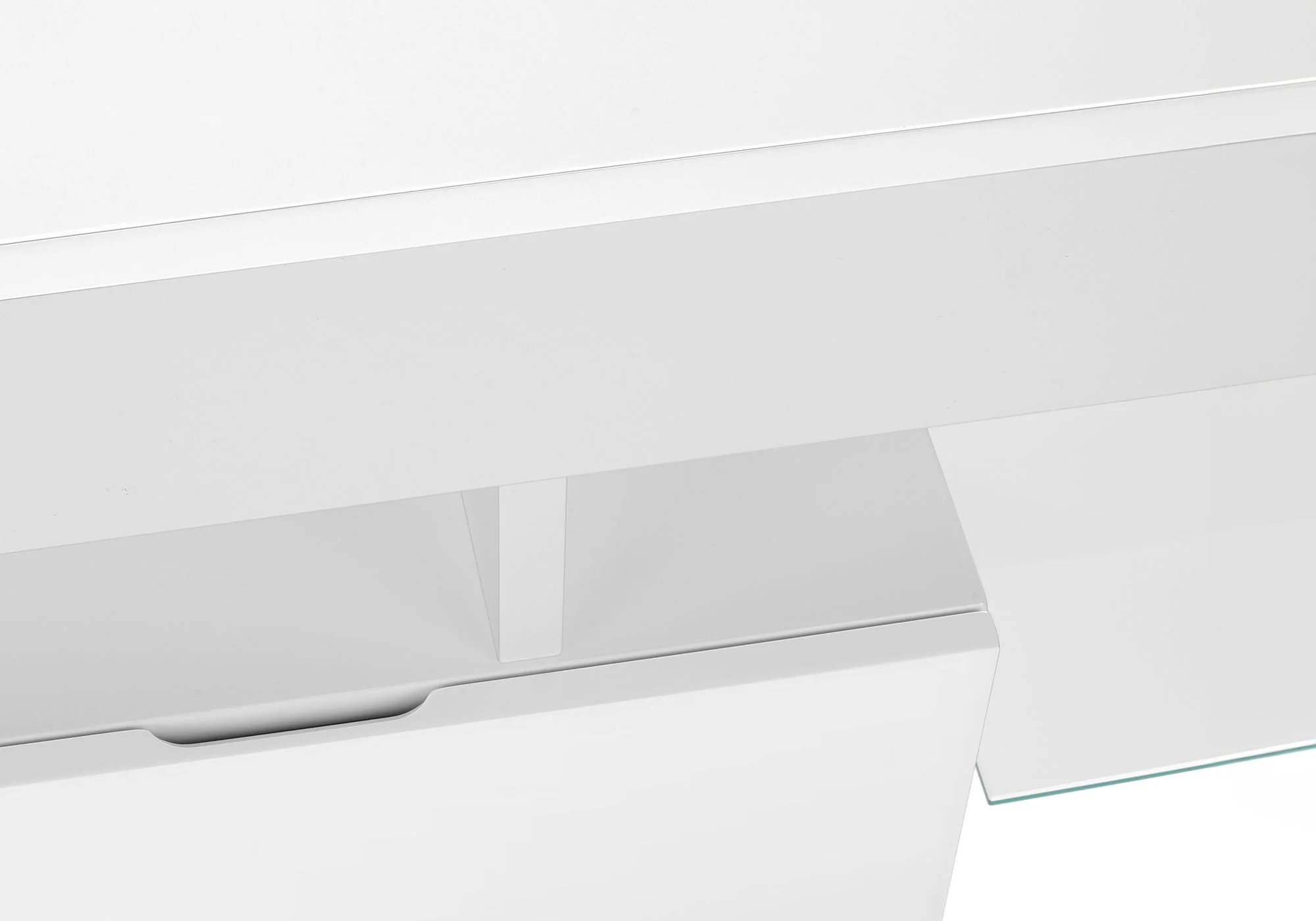 TV Stand, Console, Media Entertainment Center, Storage Cabinet, Glossy Contemporary & Modern - White - Image 8
