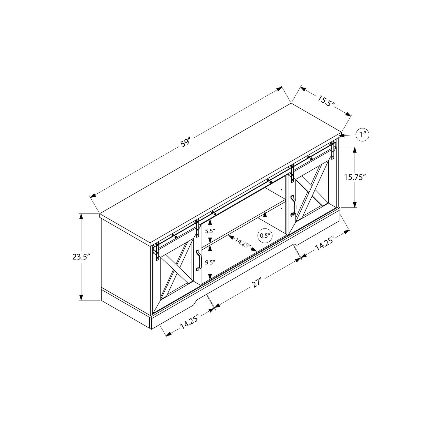 TV Stand, Console Media Entertainment Center, Storage Cabinet, Transitional - Image 10