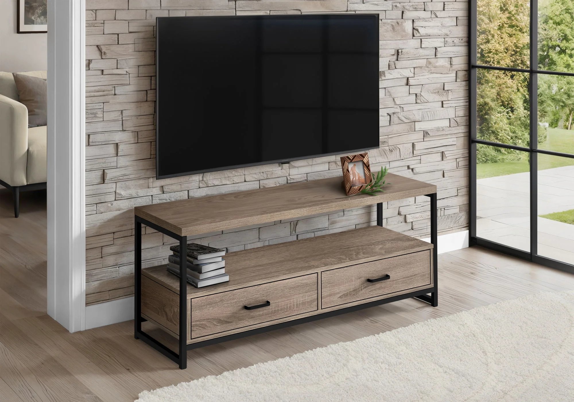 TV Stand, Console, Media Entertainment Center, Storage Drawers, Living Room, Bedroom, Contemporary, Modern - Image 3
