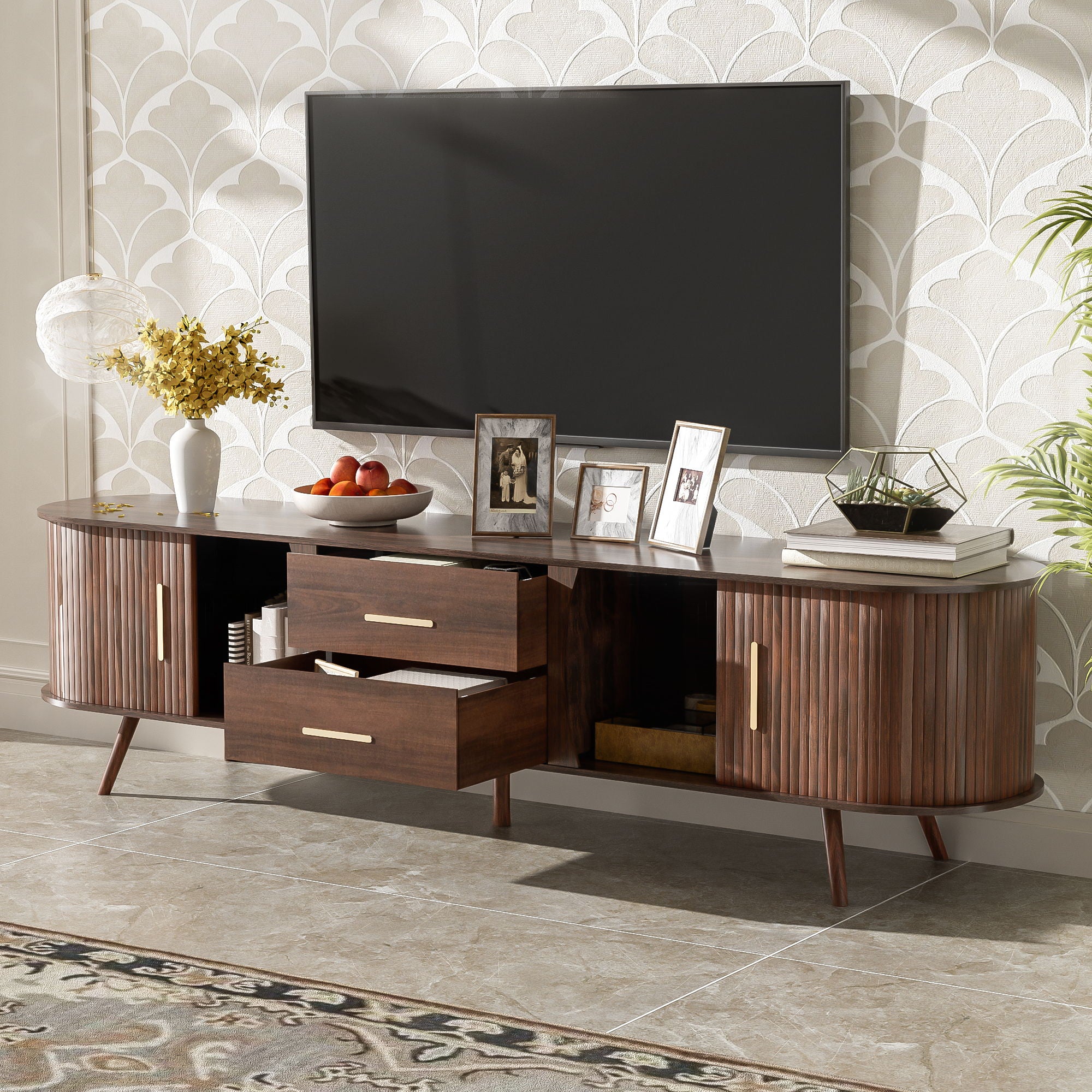 TV Stand, Entertainment Center With Storage - Image 11