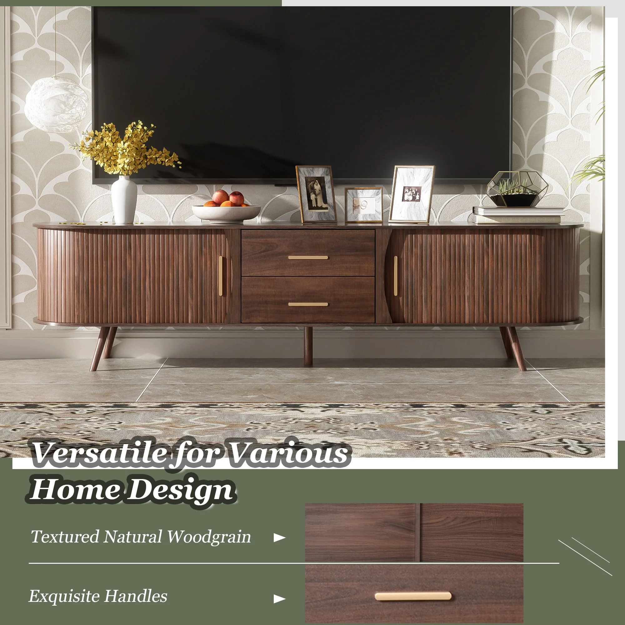 TV Stand, Entertainment Center With Storage - Image 17