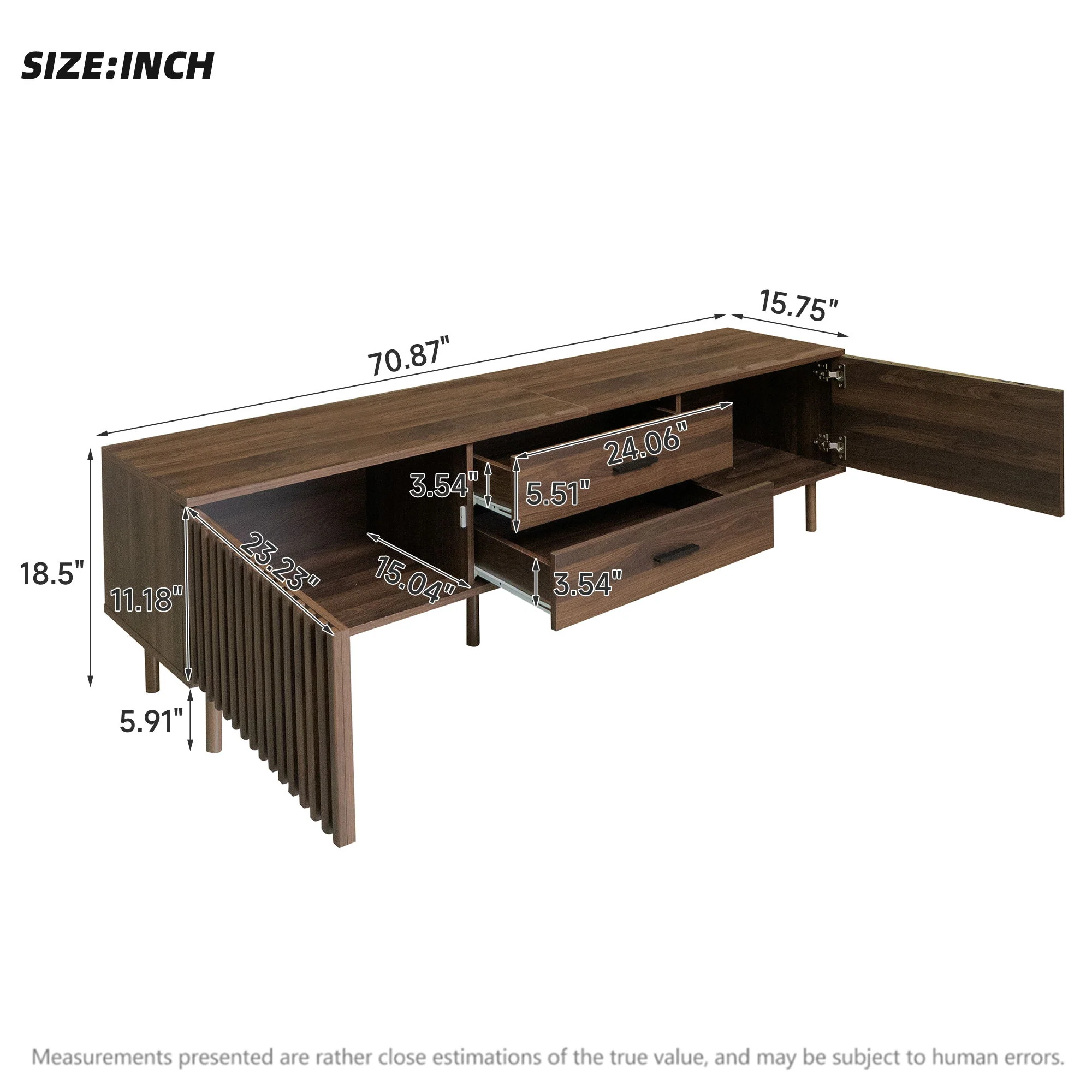 TV Stand For TVs Up To 80", Media Entertainment Center With Ample Storage - Dark Brown - Image 6