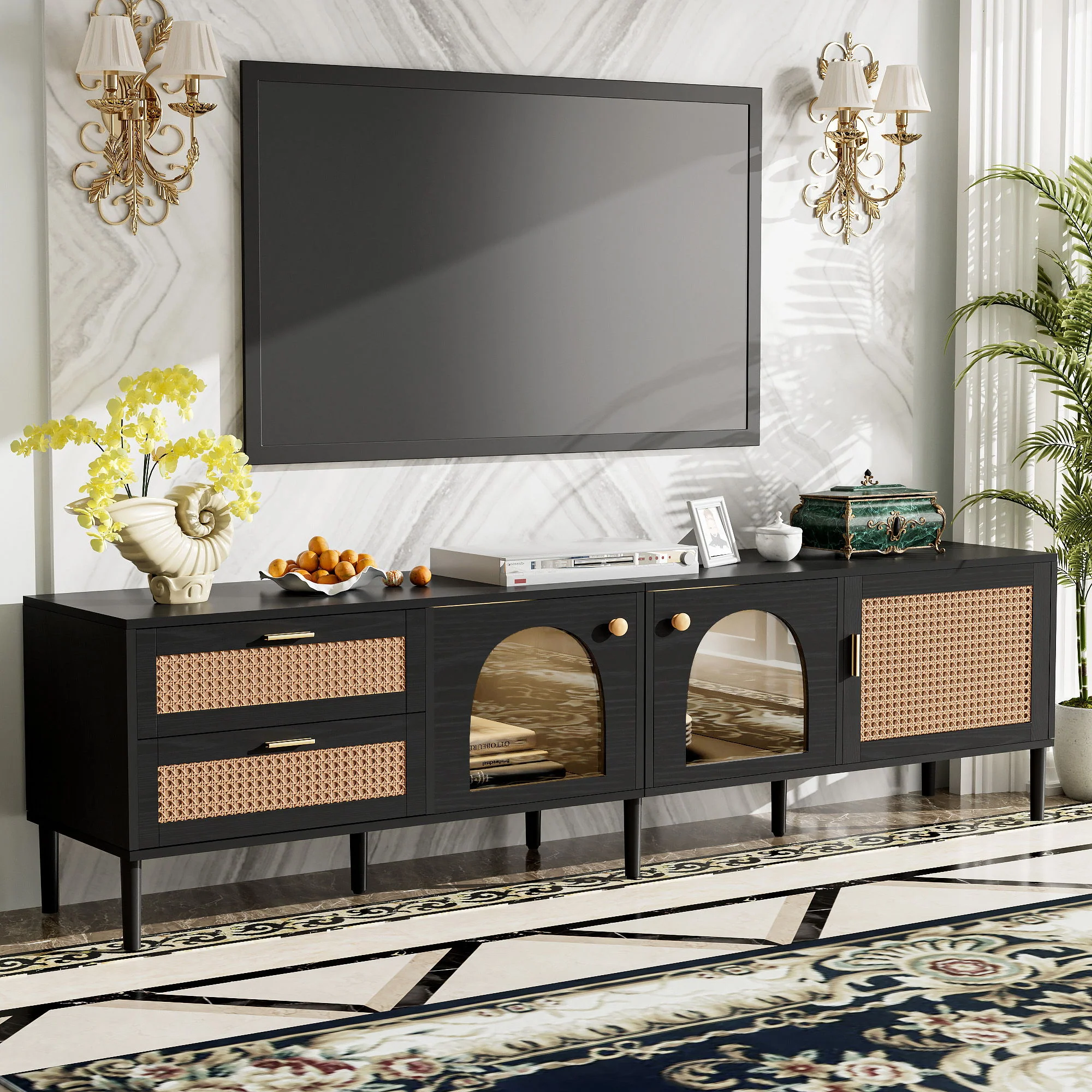 TV Stand With App-Controlled LED Lights, 2 Drawers & Door Storage - Image 18