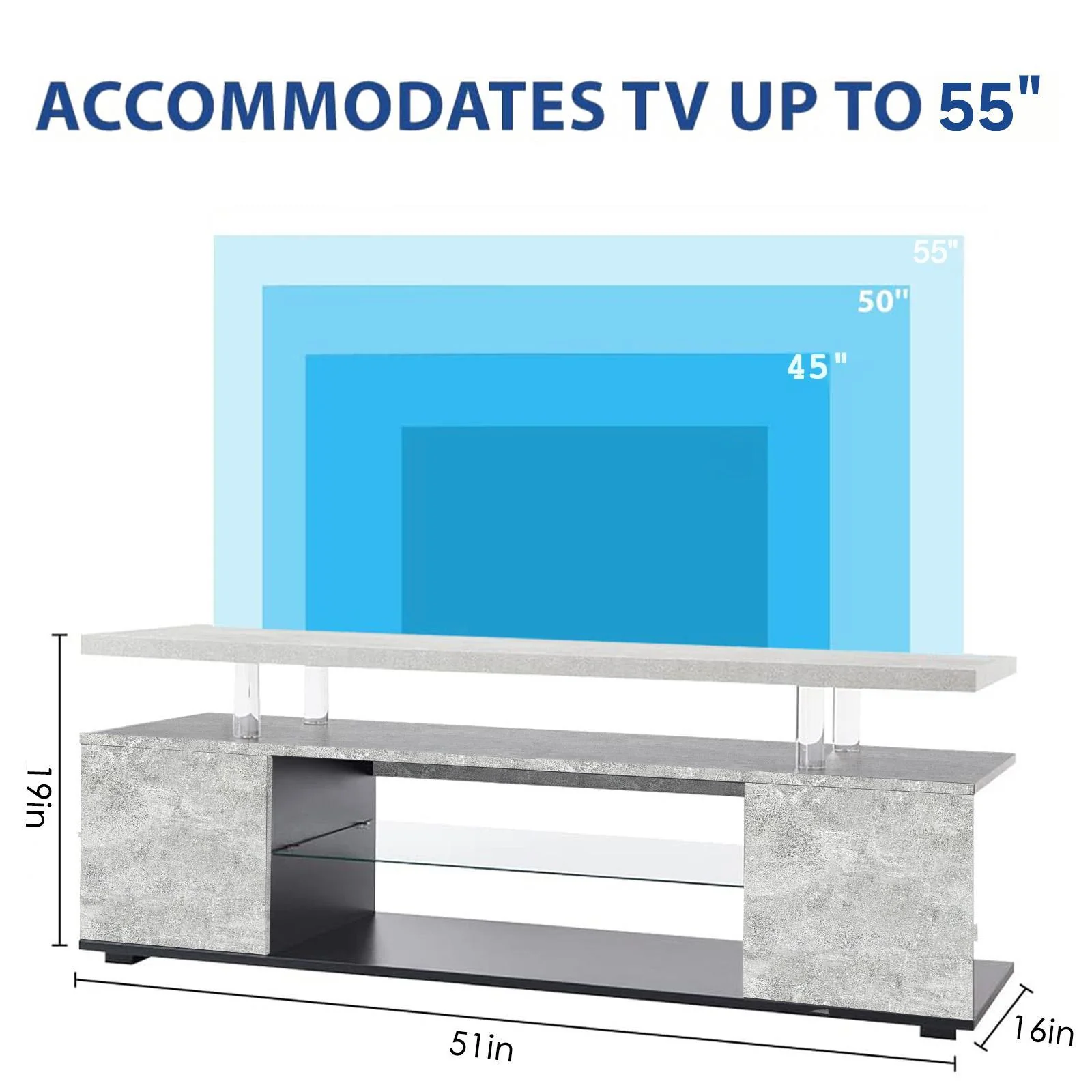 TV Stant With LED And Large Side Cabinet - Image 16