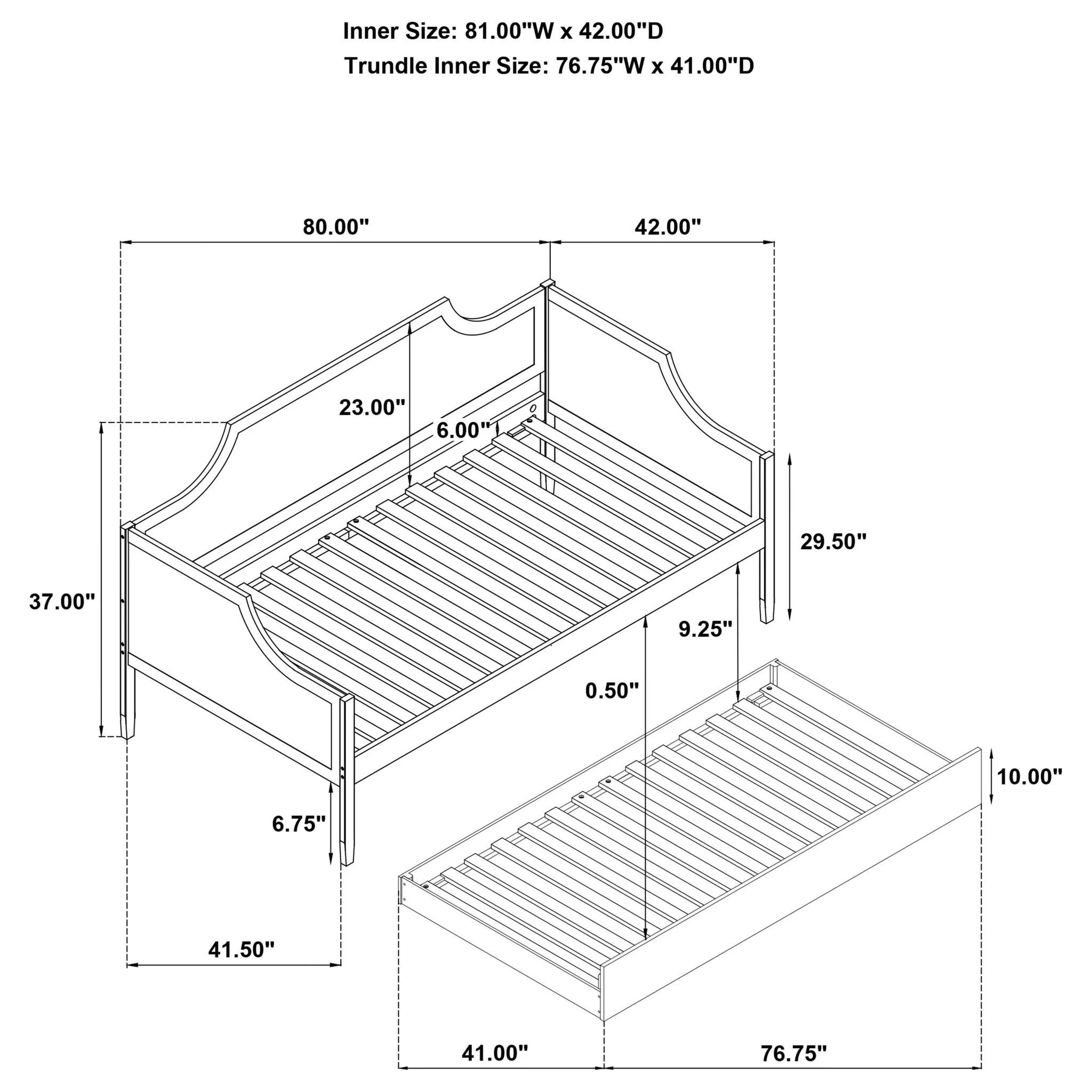 Twin Daybed With Trundle - Cherry - Image 9