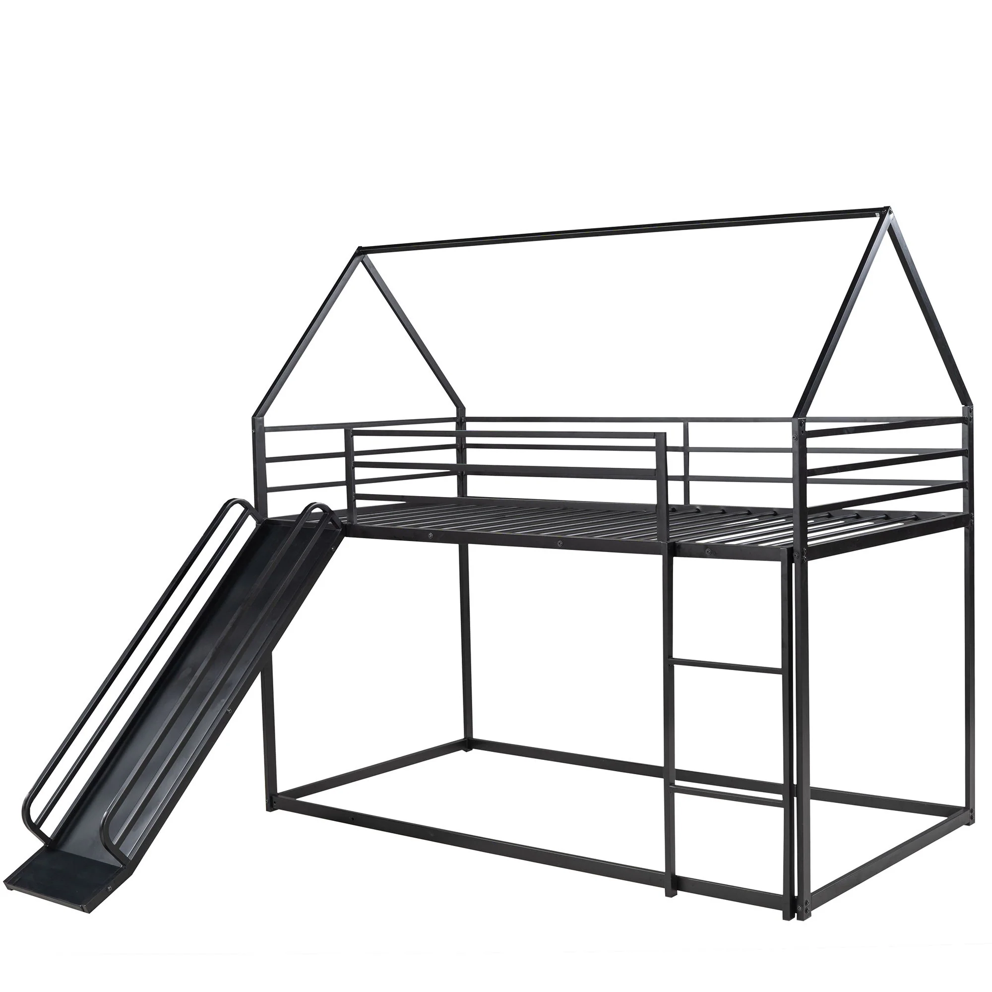 Twin Over Twin House Bunk Bed With Ladder And Slide - Image 8