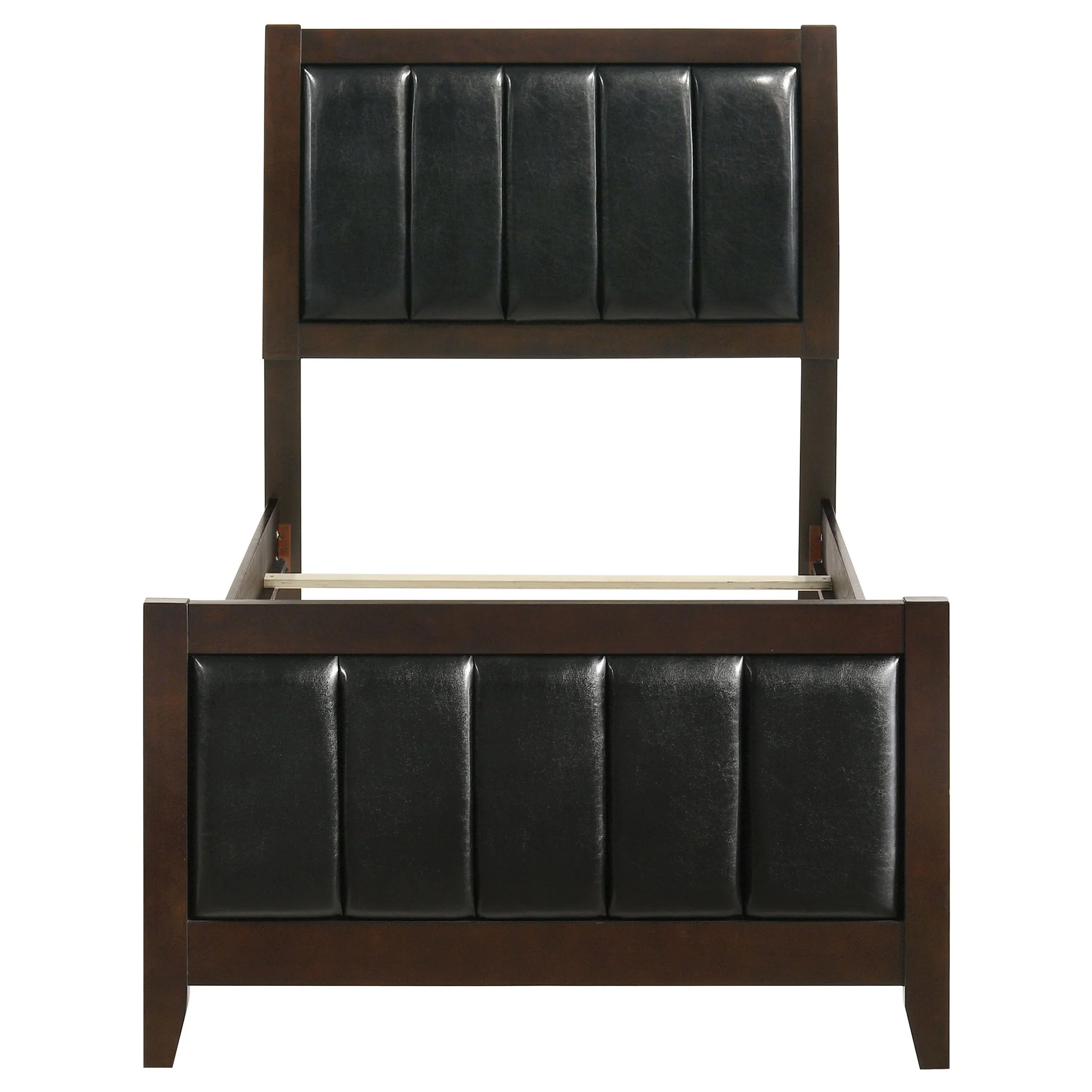 Twin Panel Bed With Headboard And Tapered Legs - Brown - Image 7