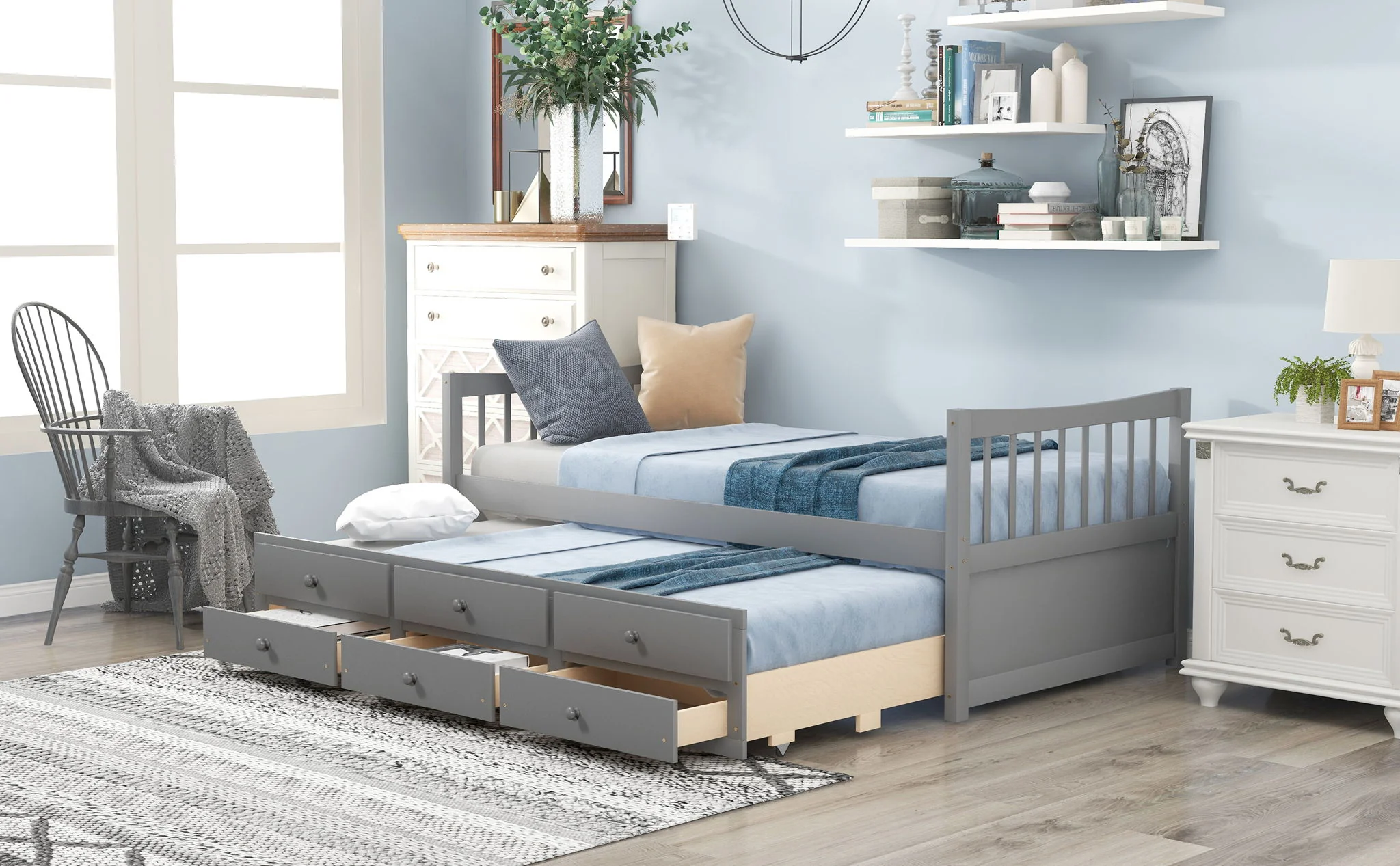 Twin Size Daybed With Trundle And Drawers - Image 12
