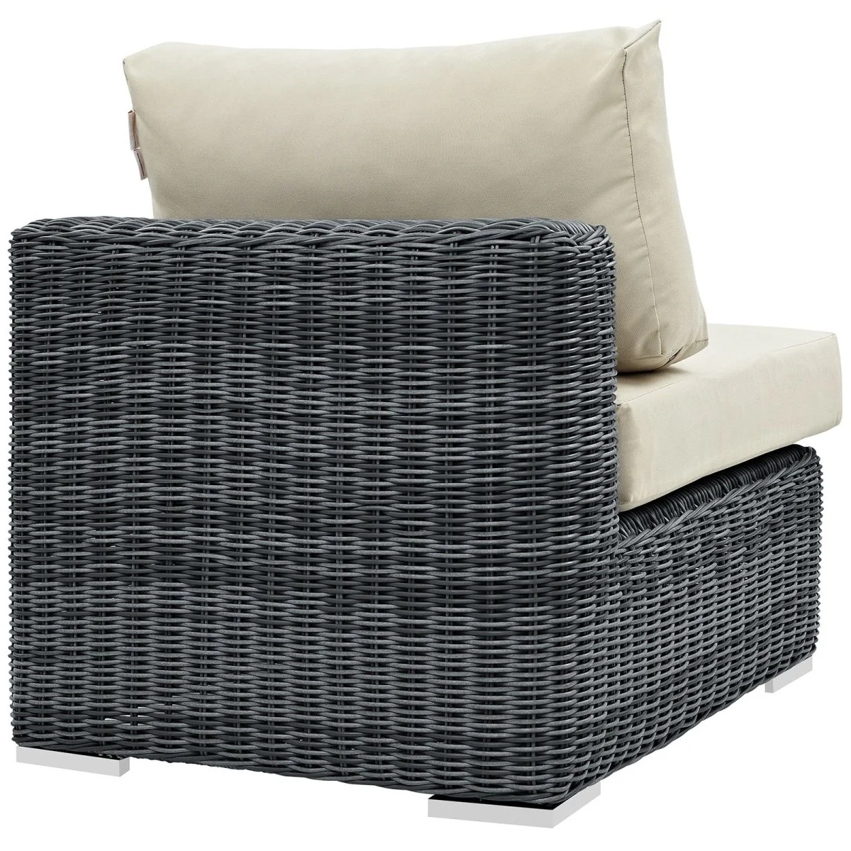 Two-Tone Wicker Armless Outdoor Sectional Chair for Patio and Garden Seating - Image 15