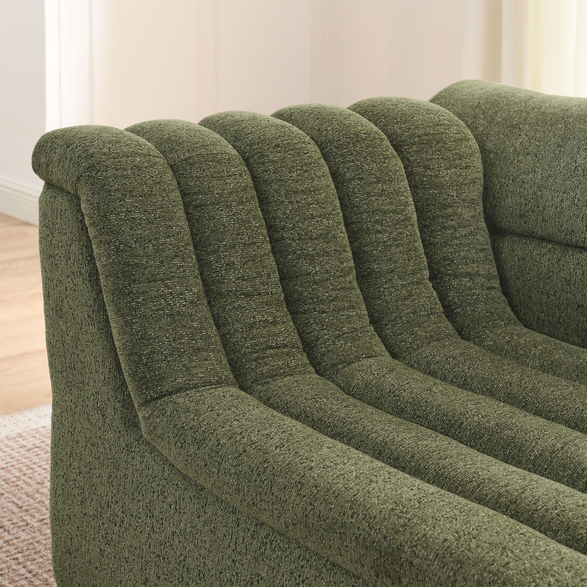 U-Shaped Modular Sectional Sofa With Chaise And Movable Ottoman With Wave-Shaped Armrest - Image 16