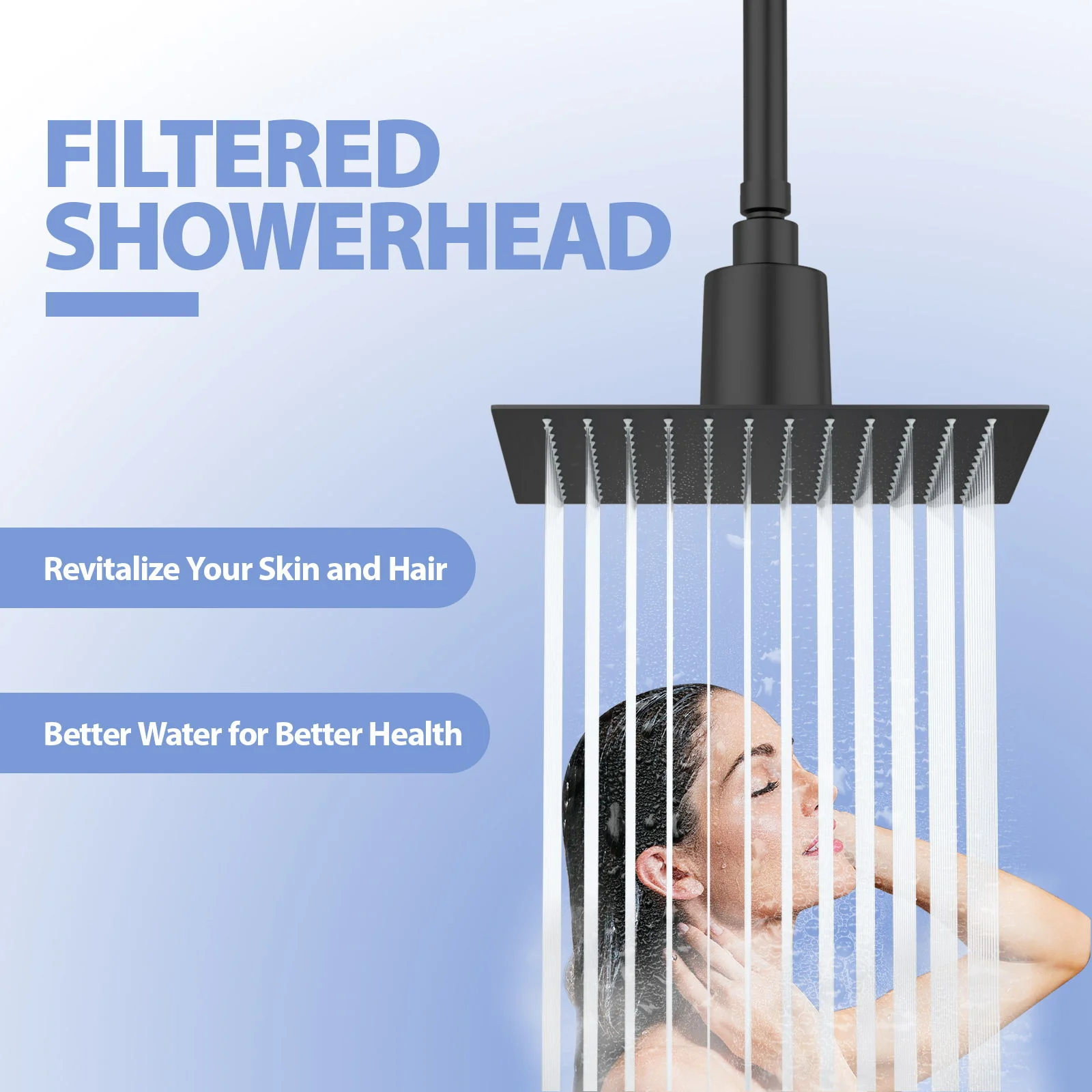 Ultra Thin 8" Square Rain Shower Head 304 Stainless Steel, Wall / Ceiling Mounted - Image 6