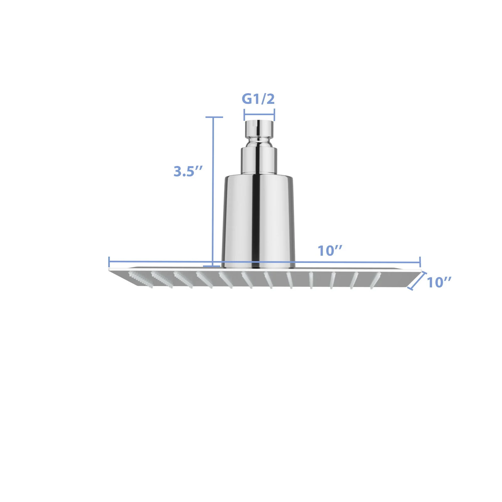 Ultra Thin 8" Square Rain Shower Head 304 Stainless Steel, Wall / Ceiling Mounted - Image 8