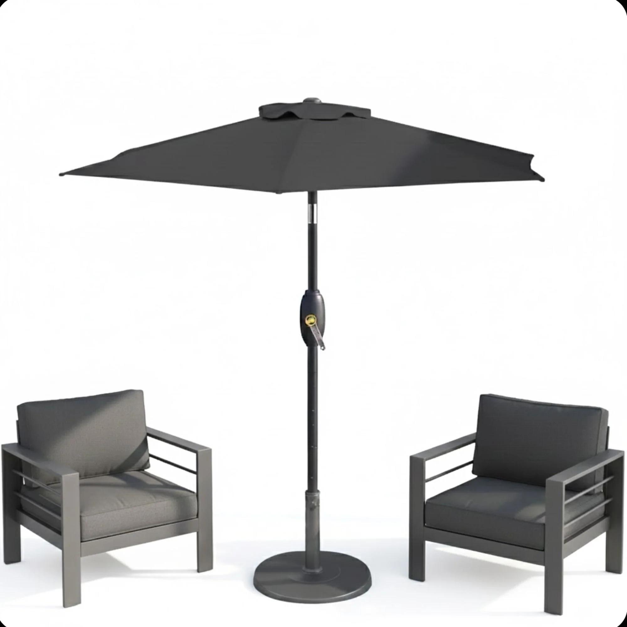 Umbrella With Crank Lift & Tilt, UV-Resistant Canopy For Patio - Image 22